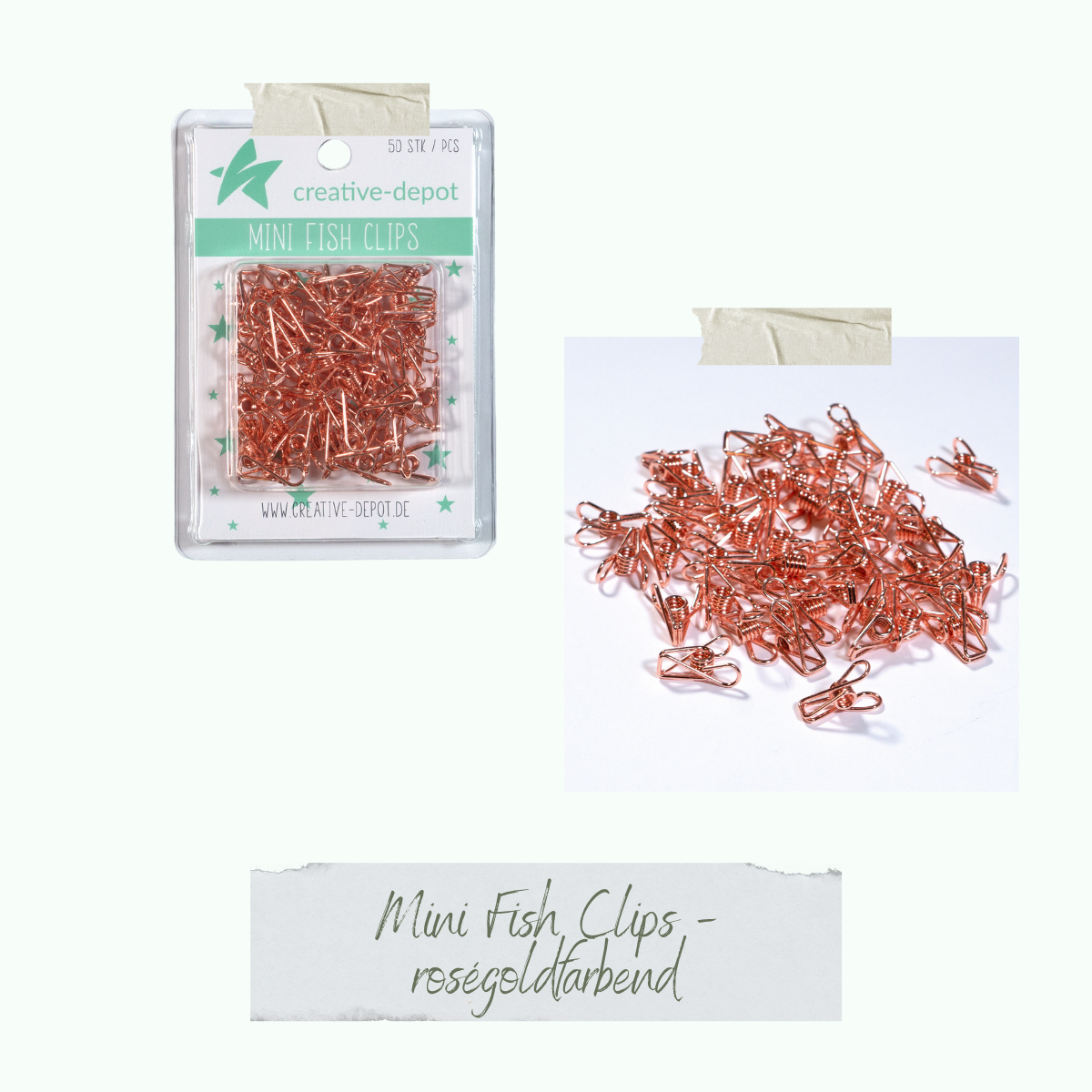 Mini Fish Clip - rosegoldfarbend - 50 Stück Mini Fish Clip - rosegoldfarbend - 50 Stück