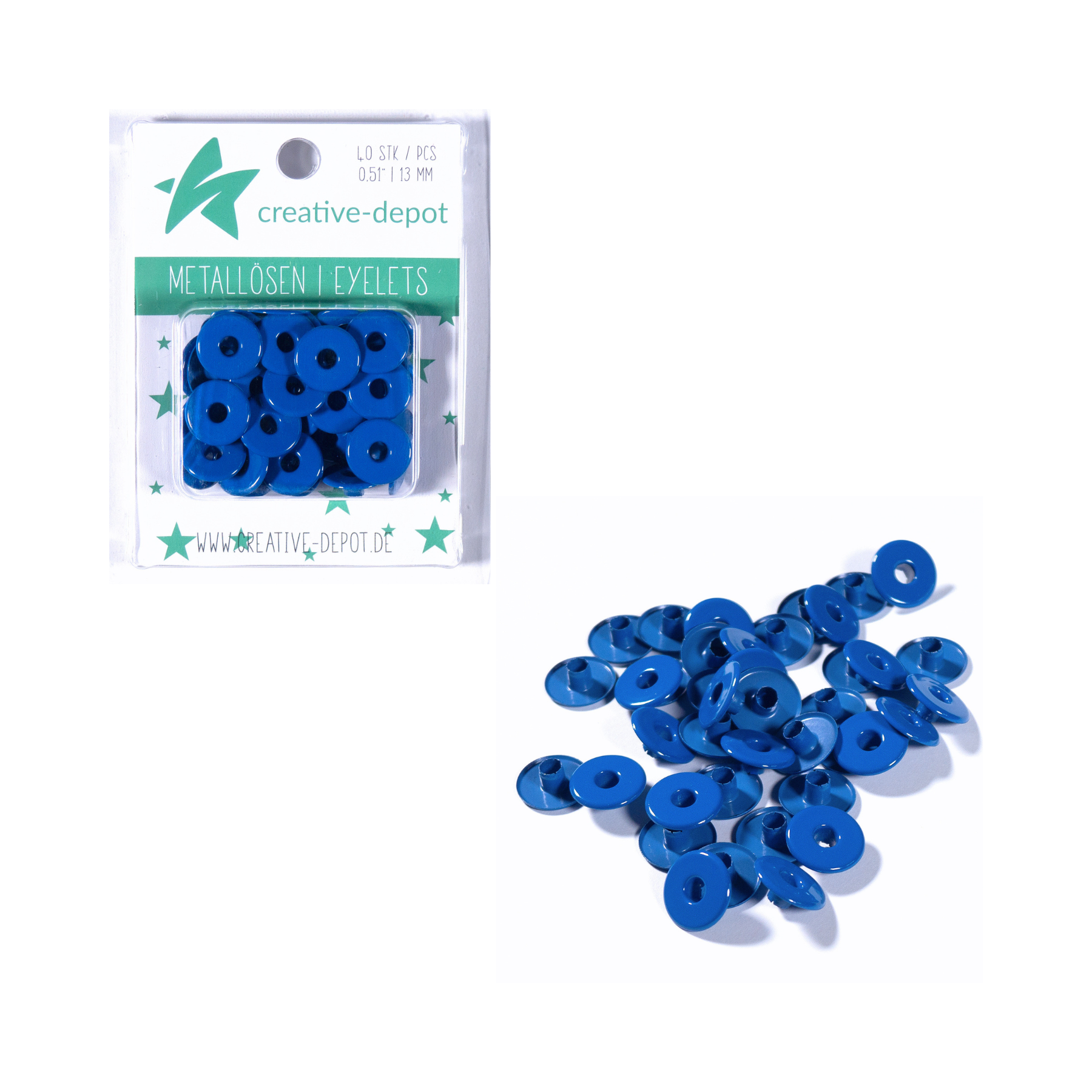 Breite Eyelets - Admiralblau - 13mm