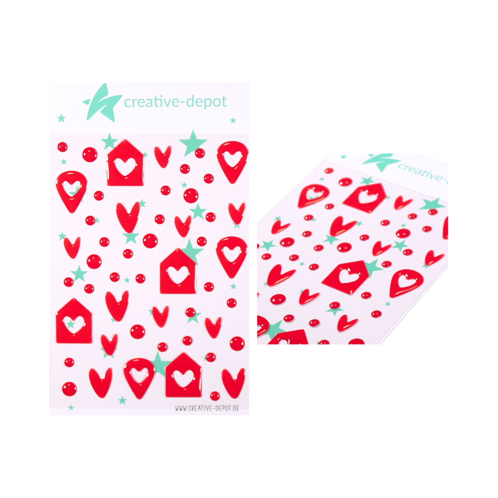 Enamel Dots - Häuschen Mix - Weihnachtsrot