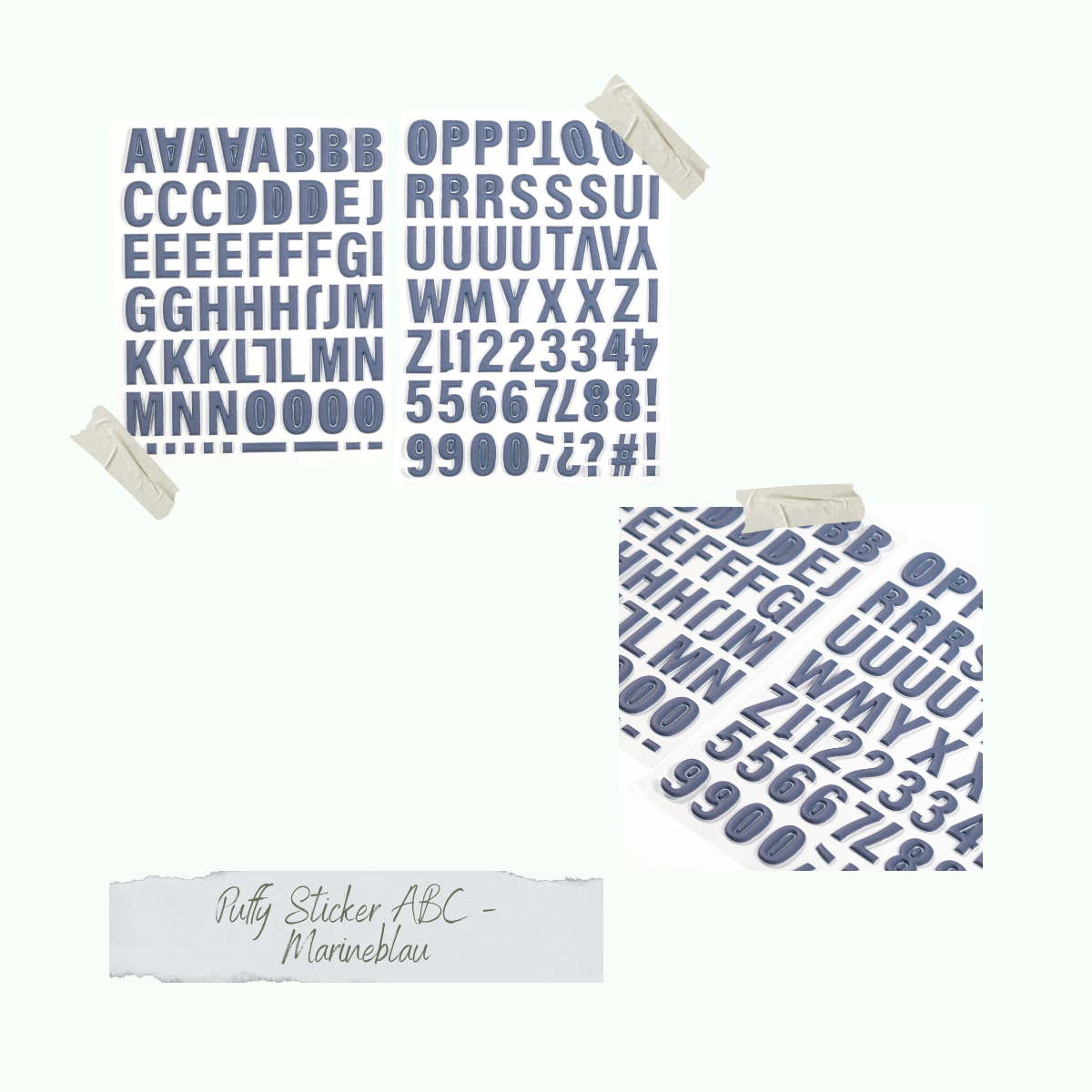 CD-PS-033_Puffy-Sticker-ABC-Marineblau Puffy Sticker - ABC - Marineblau