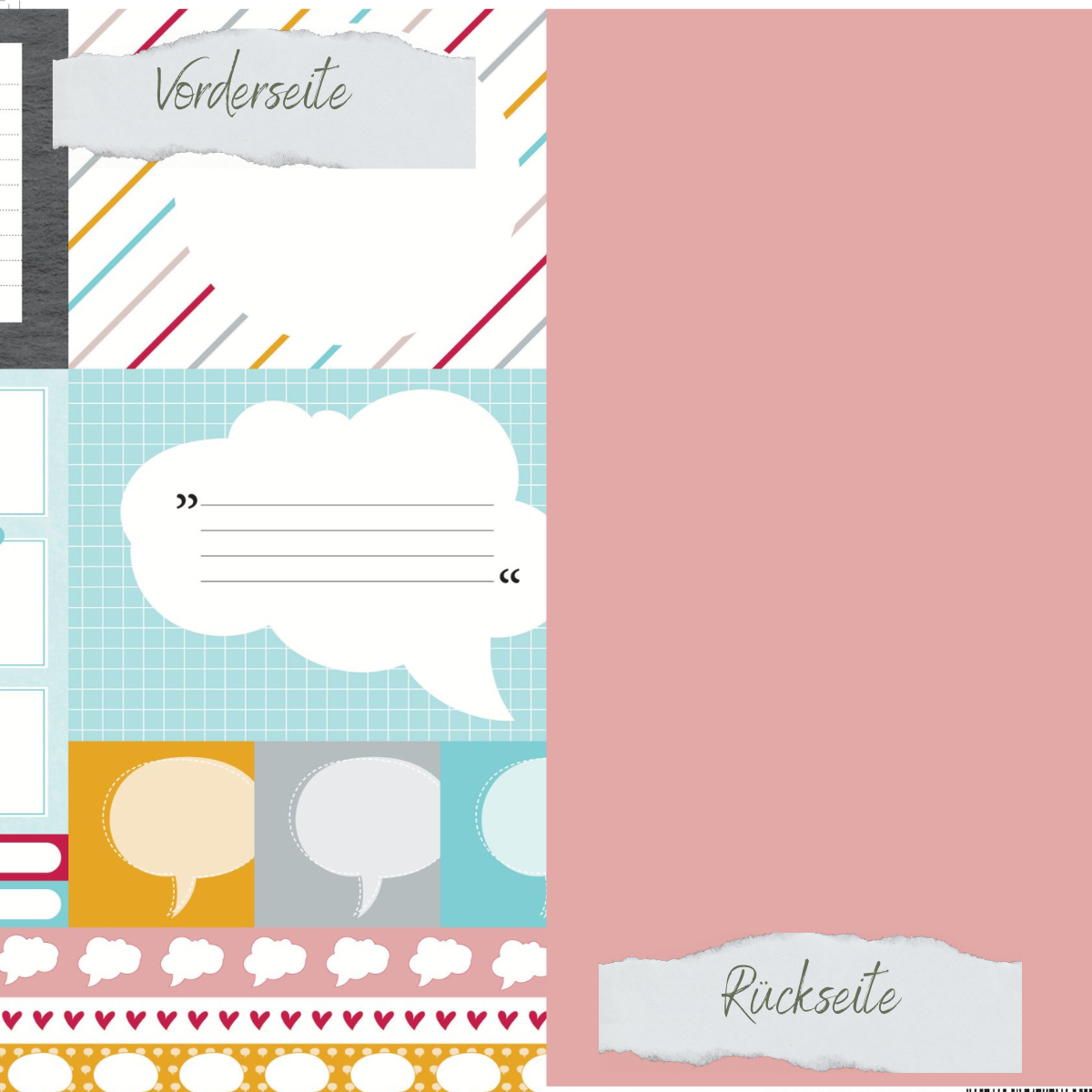 Papel de diseño - Scrapliebe - Smalltalk - Journalingcards - Impreso a doble cara