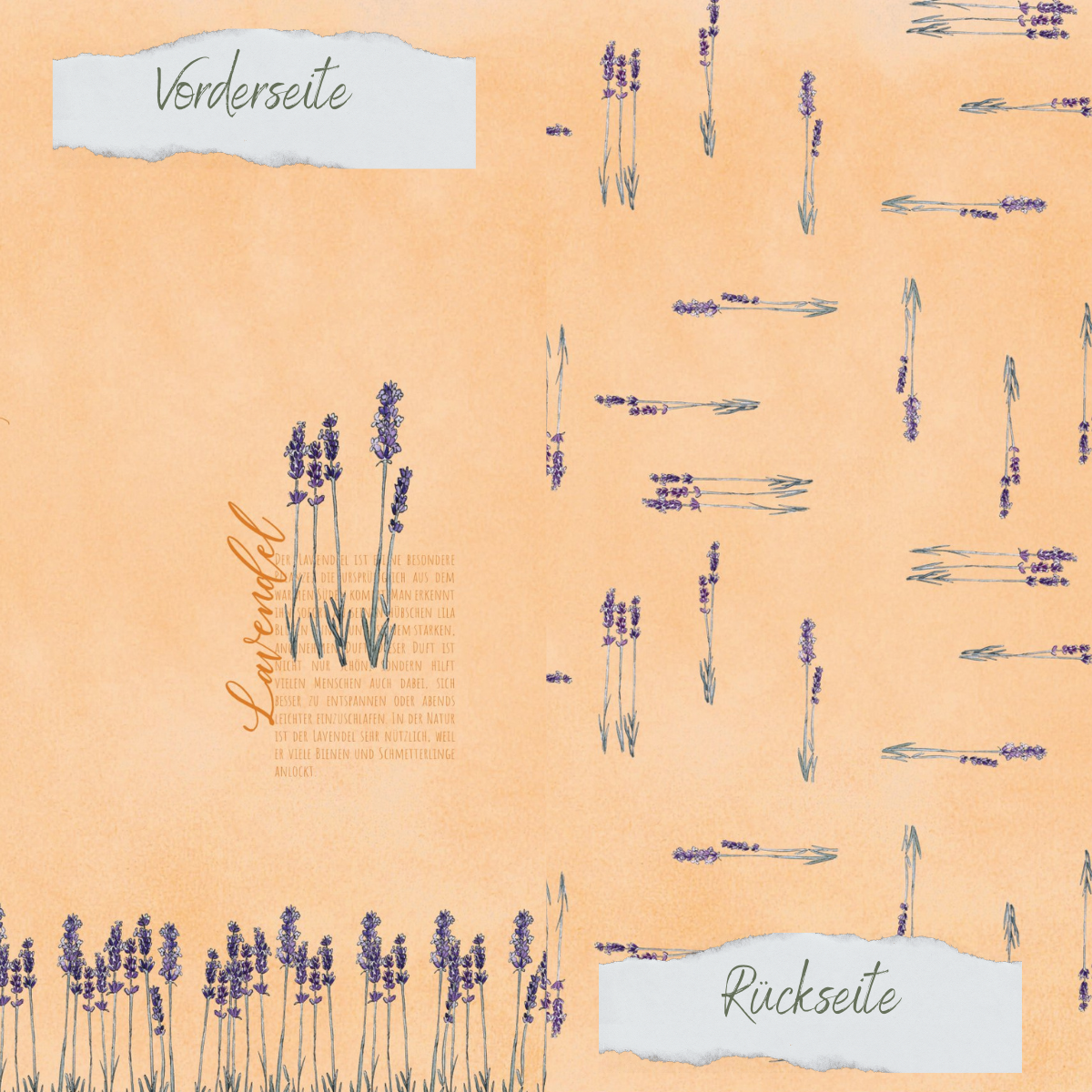Designpapier - Lavendel - Doppelseitig bedruckt