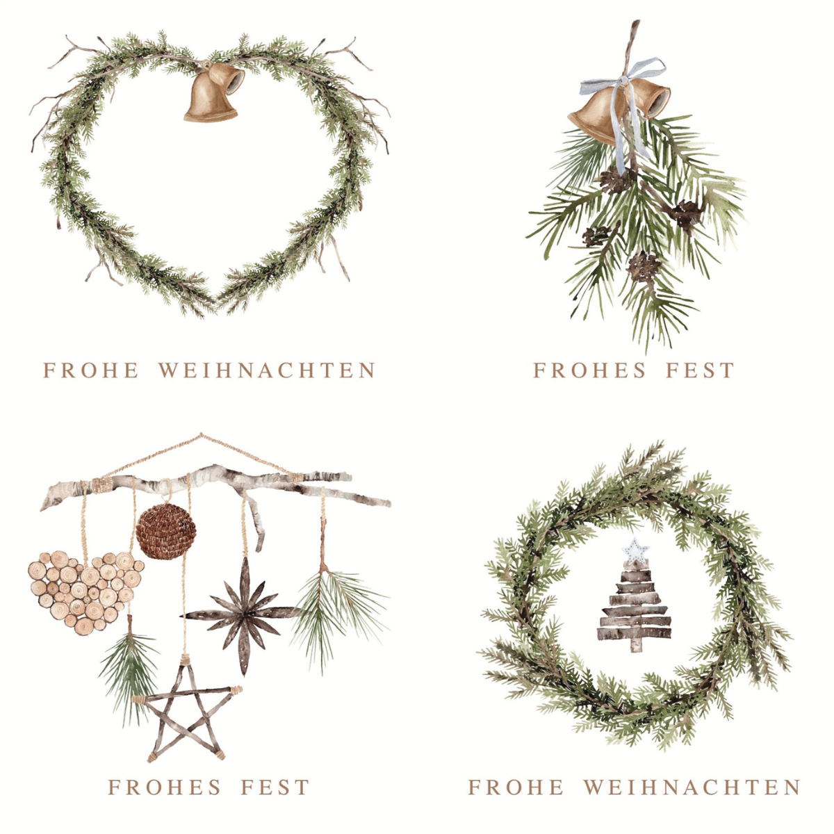 Designpapier - Kärtchenbogen - Weihnachtszweige