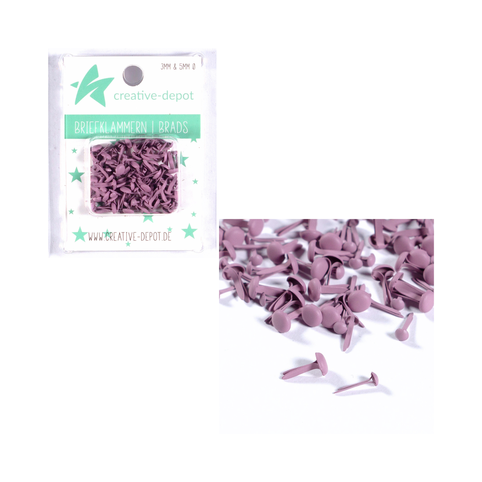Brads - Malve - Matt - 100 Stück
