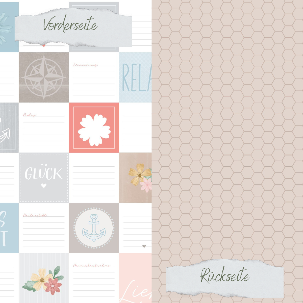 Papier design - Scrapliebe - Lüttes Glück - Petites cartes - Imprimées recto-verso