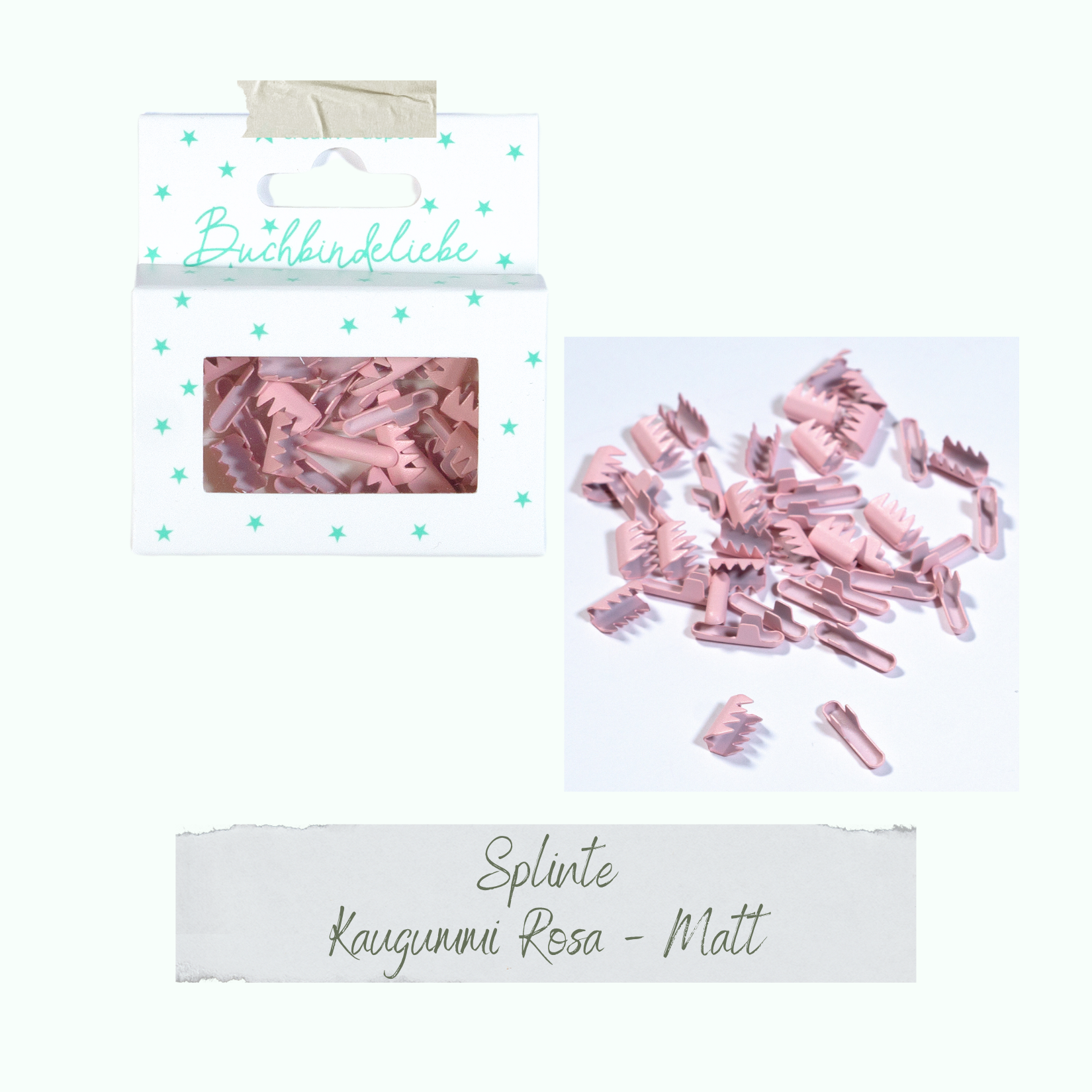 Splinte - Kaugummi Rosa - Matt - Buchbindeliebe - 40 Stück Splinte - Kaugummi Rosa - Matt - Buchbindeliebe - 40 Stück