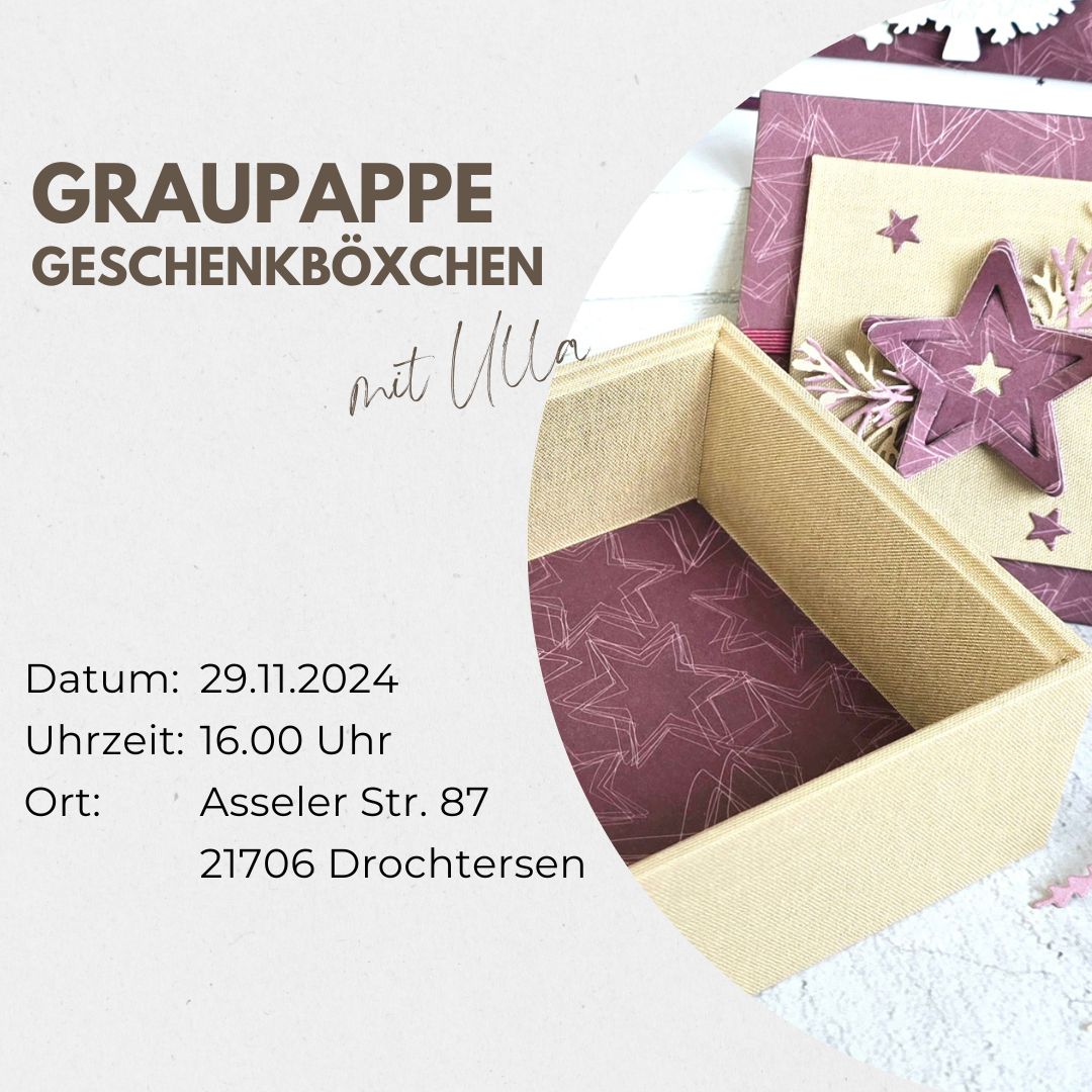 Workshop Geschenkböxchen mit versenktem Deckel 29.11.2024