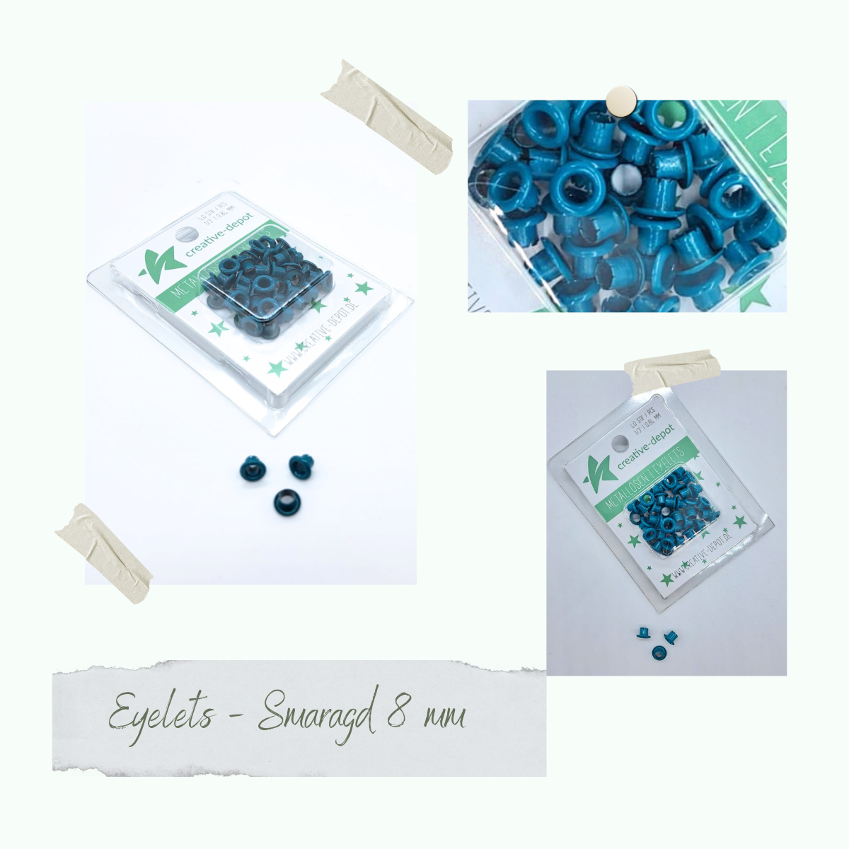 CD-EY-034 Eyelets - Smaragd - 8mm