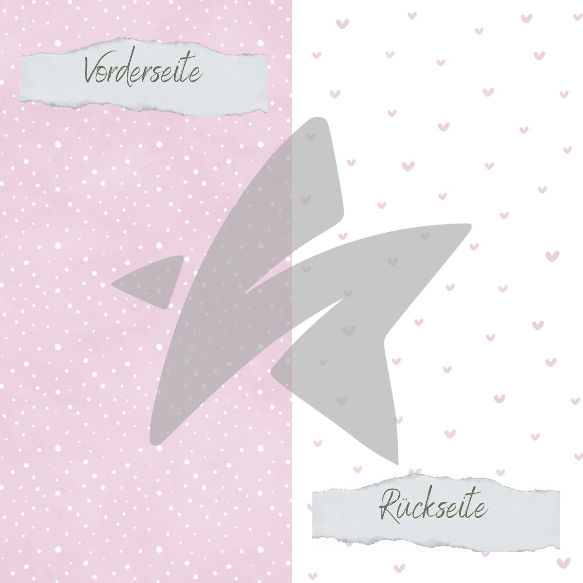 CD-BP-071 Papier Design - Basic - Pastell Flieder - Doodle Herzen + Sprenkel - Imprimé double face