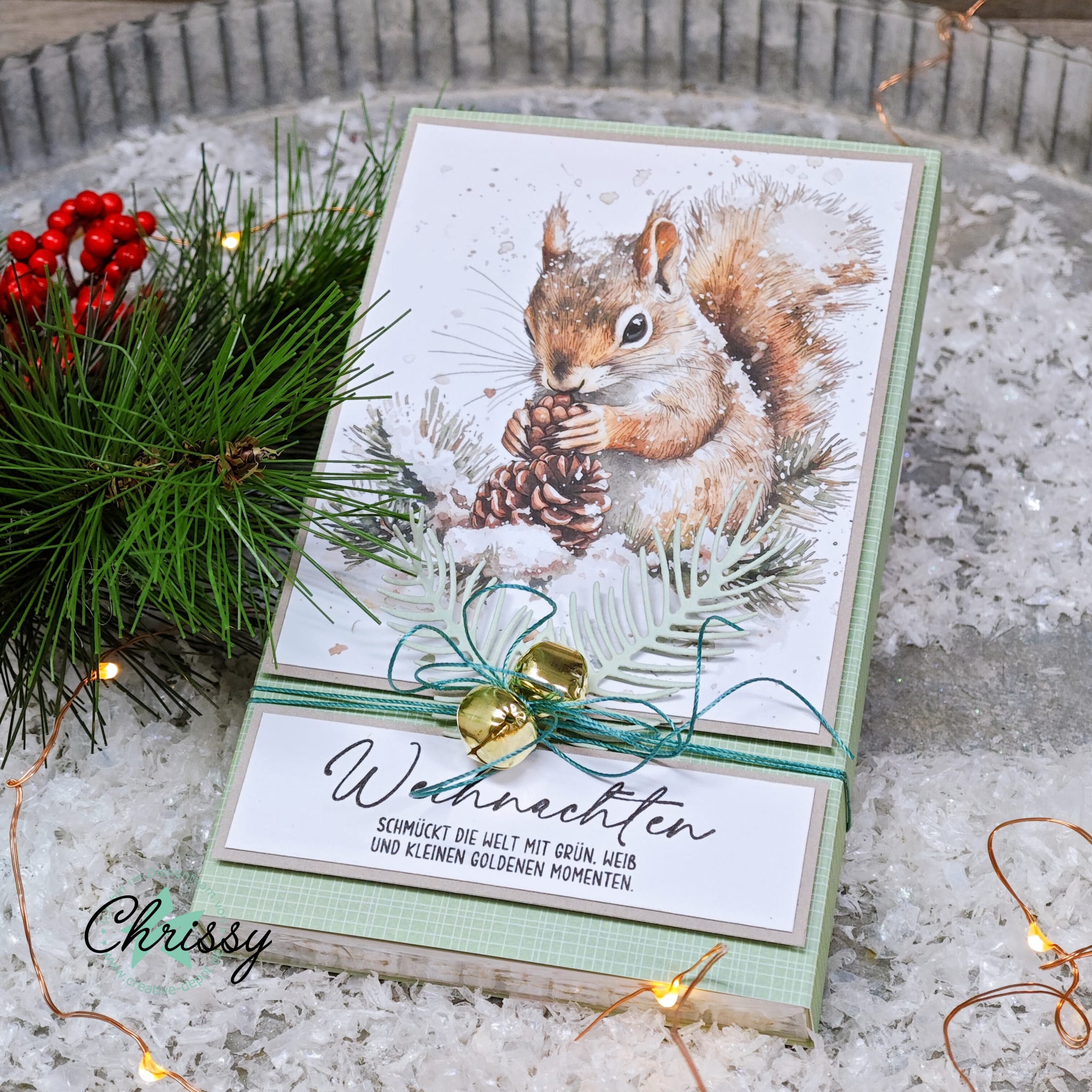 Designpapier - Großer Kartenaufleger - Wintertiere