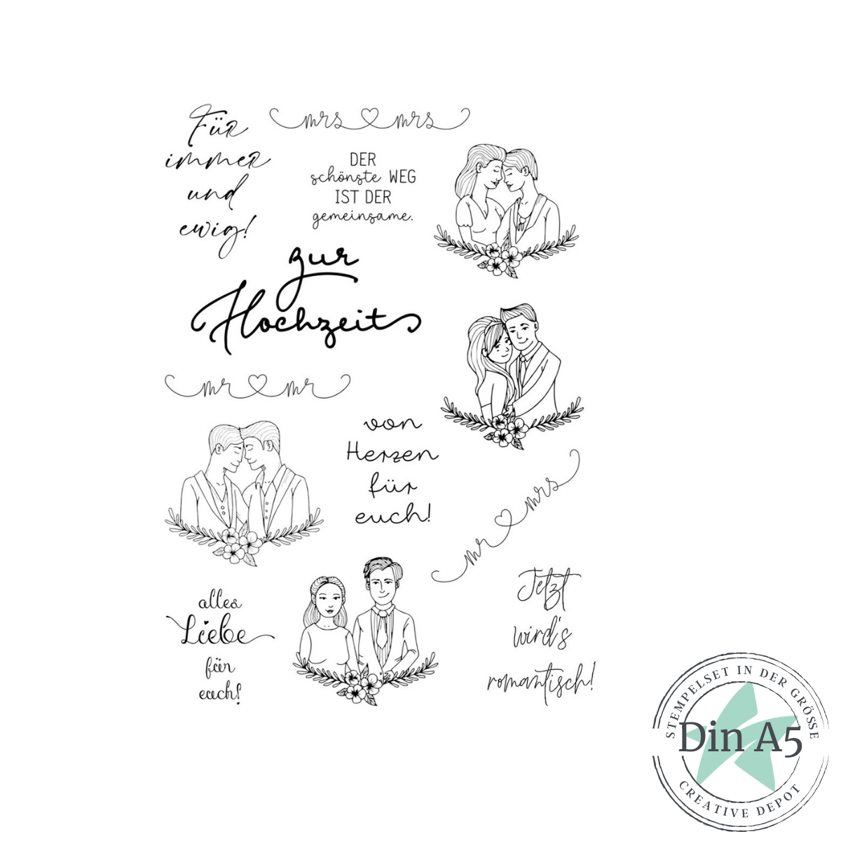 Stempelset - Jetzt wird's romantisch