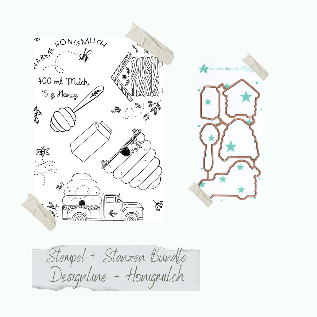 Bundle - Designline - Honigmilch - Stempelset & Stanzen