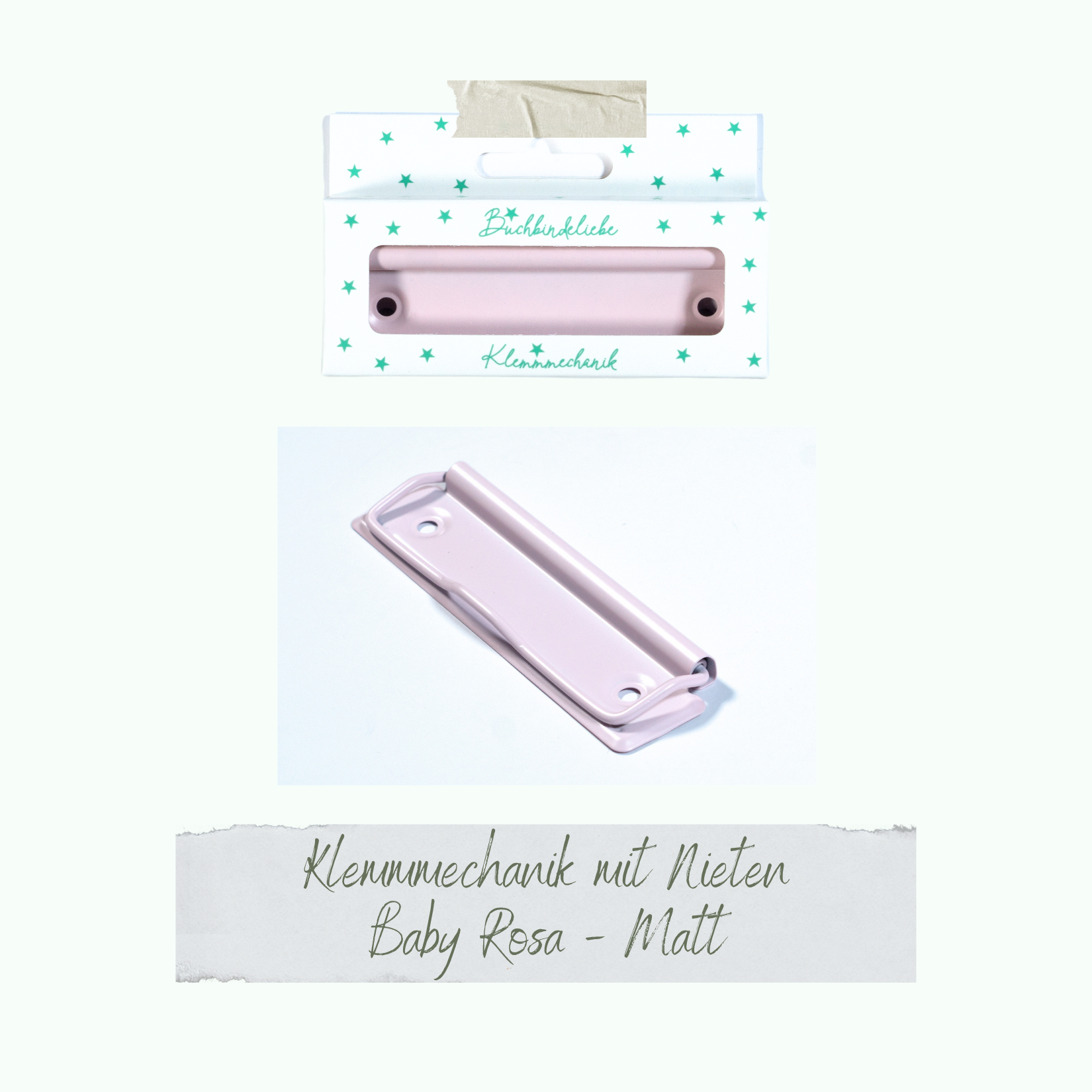 Klemmmechaniken - Baby Rosa - Matt - Buchbindeliebe - 3 Stück inkl. Nieten Klemmmechaniken - Baby Rosa - Matt - Buchbindeliebe - 3 Stück inkl. Nieten