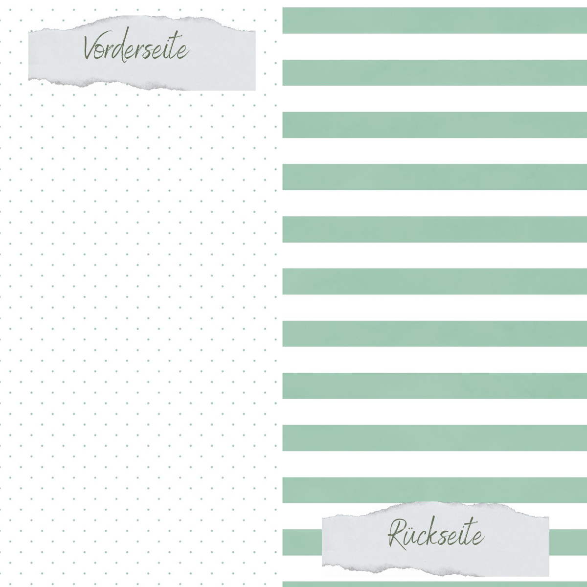 Papel de diseño - Basic - Eukalyptus - Gepunktet + Breite Streifen - Doppelseitig bedruckt  Papel de diseño - Basic - Eukalyptus - Gepunktet + Breite Streifen - Doppelseitig bedruckt