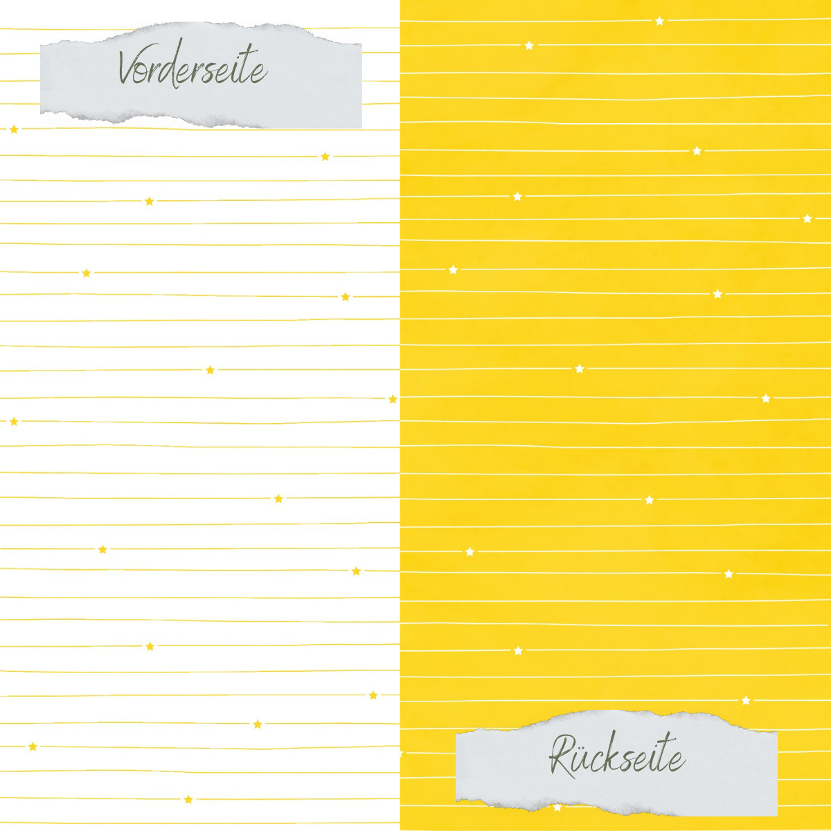 Papel de diseño - Basic - Ostergelb - Doodle Linien mit Sternchen - Doppelseitig bedruckt   Papel de diseño - Basic - Ostergelb - Doodle Linien mit Sternchen - Doppelseitig bedruckt