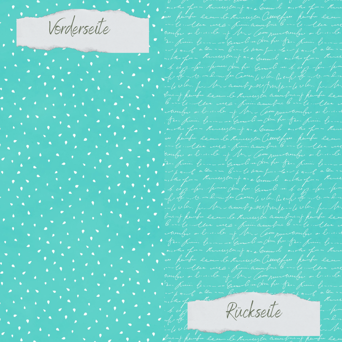 Papel de diseño - Basic - Sommertürkis - Apfelkernchen + Schrift beidseitig bedruckt Papel de diseño - Basic - Sommertürkis - Apfelkernchen + Schrift beidseitig bedruckt