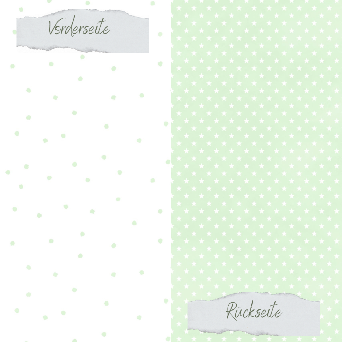 Designpapier - Basic - Seeglas - Tupfen + Sternchen - Doppelseitig bedruckt