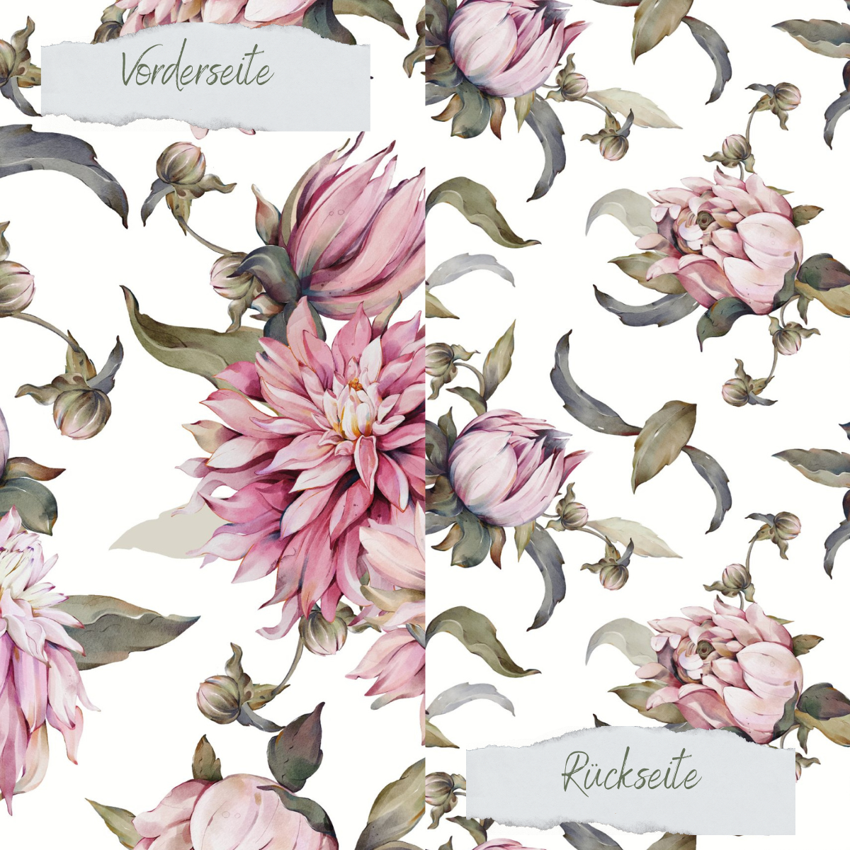 Papier décoratif - Dahlienblüte - Imprimé recto-verso
