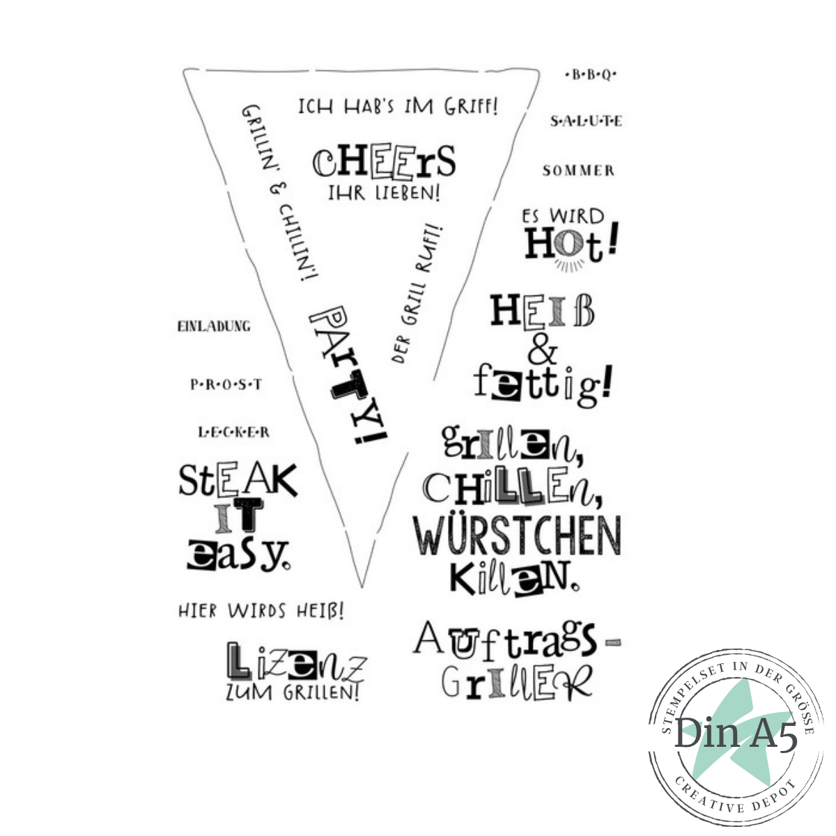 Stempelset - Sommerwimpel - Cheers