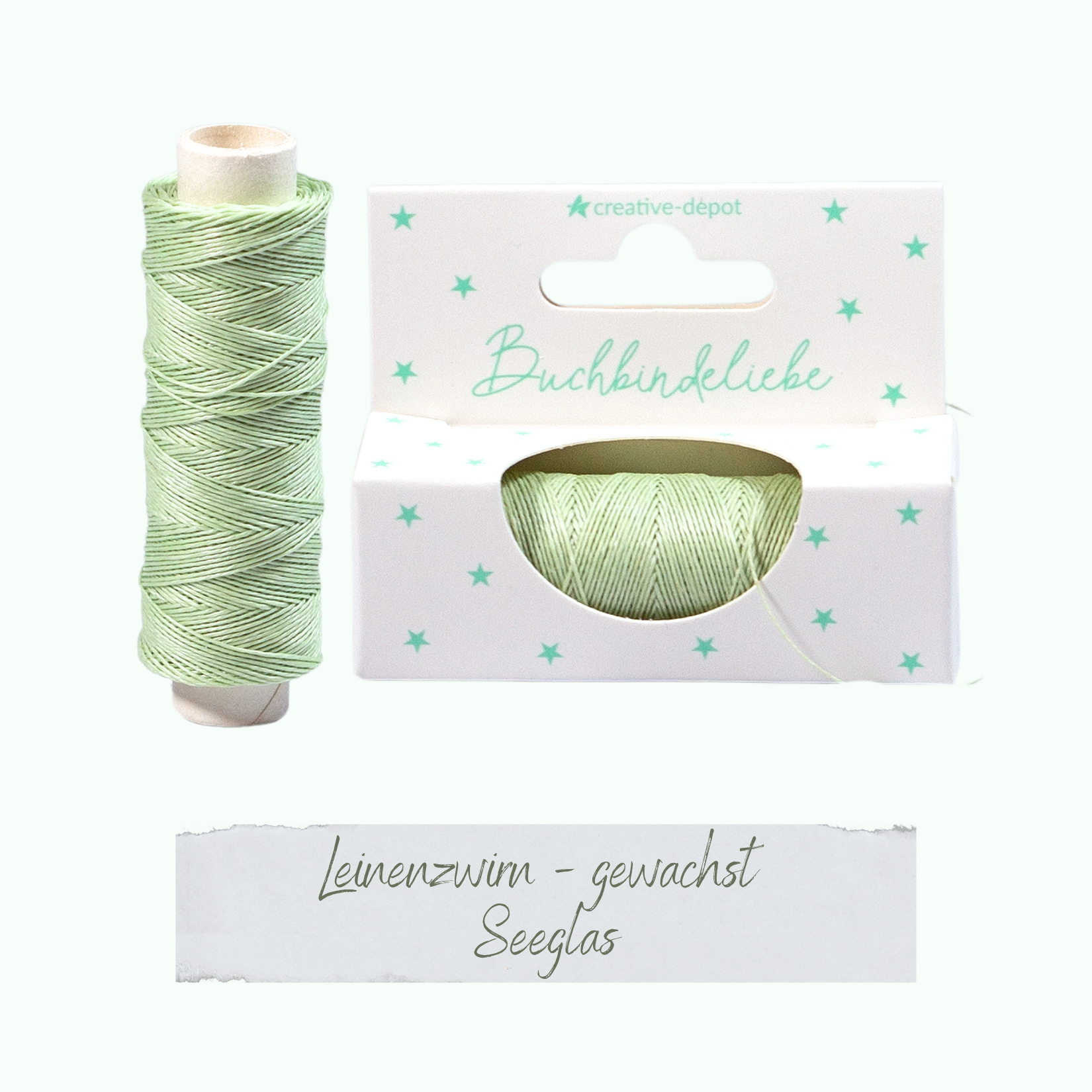 Leinenzwirn gewachst - Seeglas - Buchbindeliebe   Leinenzwirn gewachst - Seeglas - Buchbindeliebe