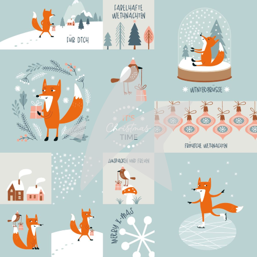 DP-523-Designline-Winterfuchs Papier à dessin - Designline - Renard d'hiver