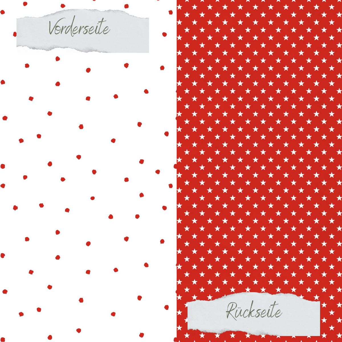 Papel de diseño - Basic - Weihnachtsrot - Tupfen + Sternchen - Doppelseitig bedruckt Papel de diseño - Basic - Weihnachtsrot - Tupfen + Sternchen - Doppelseitig bedruckt