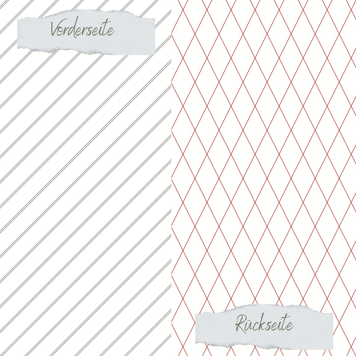 Designpapier - Scrapliebe - Dezembertagebuch - Rautengitter groß - Rot - Doppelseitig bedruckt