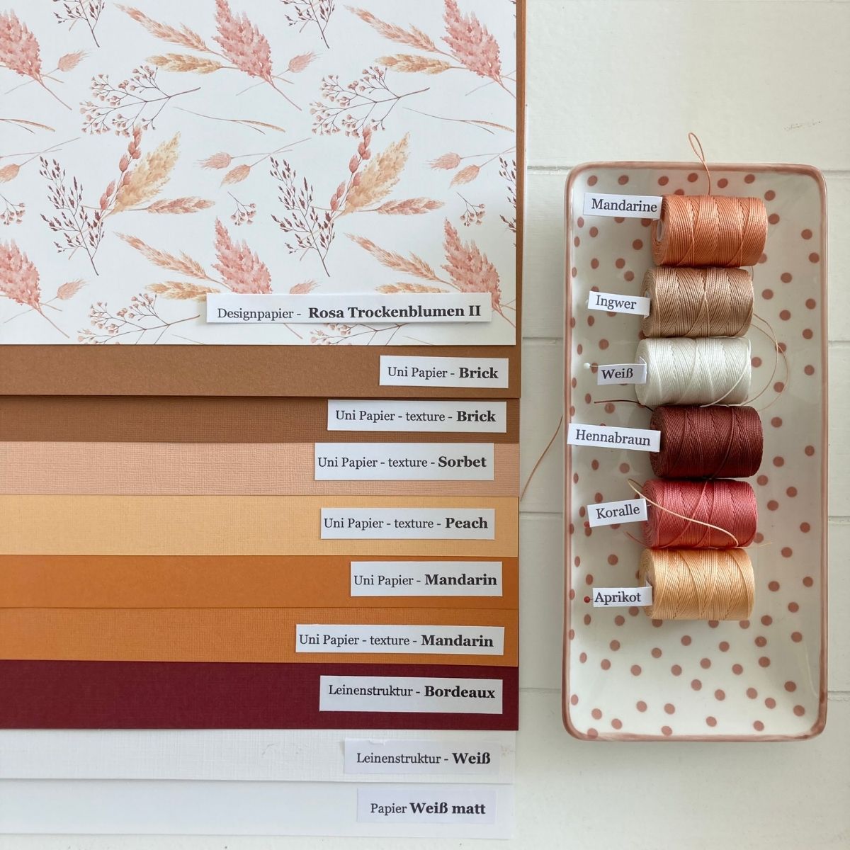 Designpapier-Rosa-Trockenblumen-II