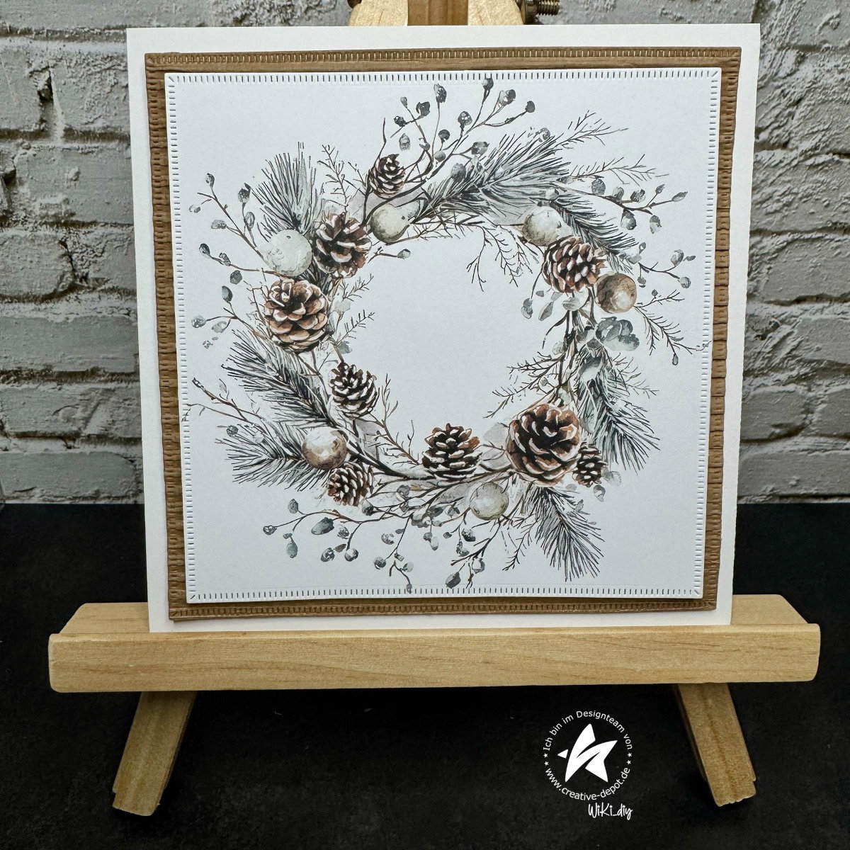 Designpapier - Großer Kartenaufleger - Winterkränze