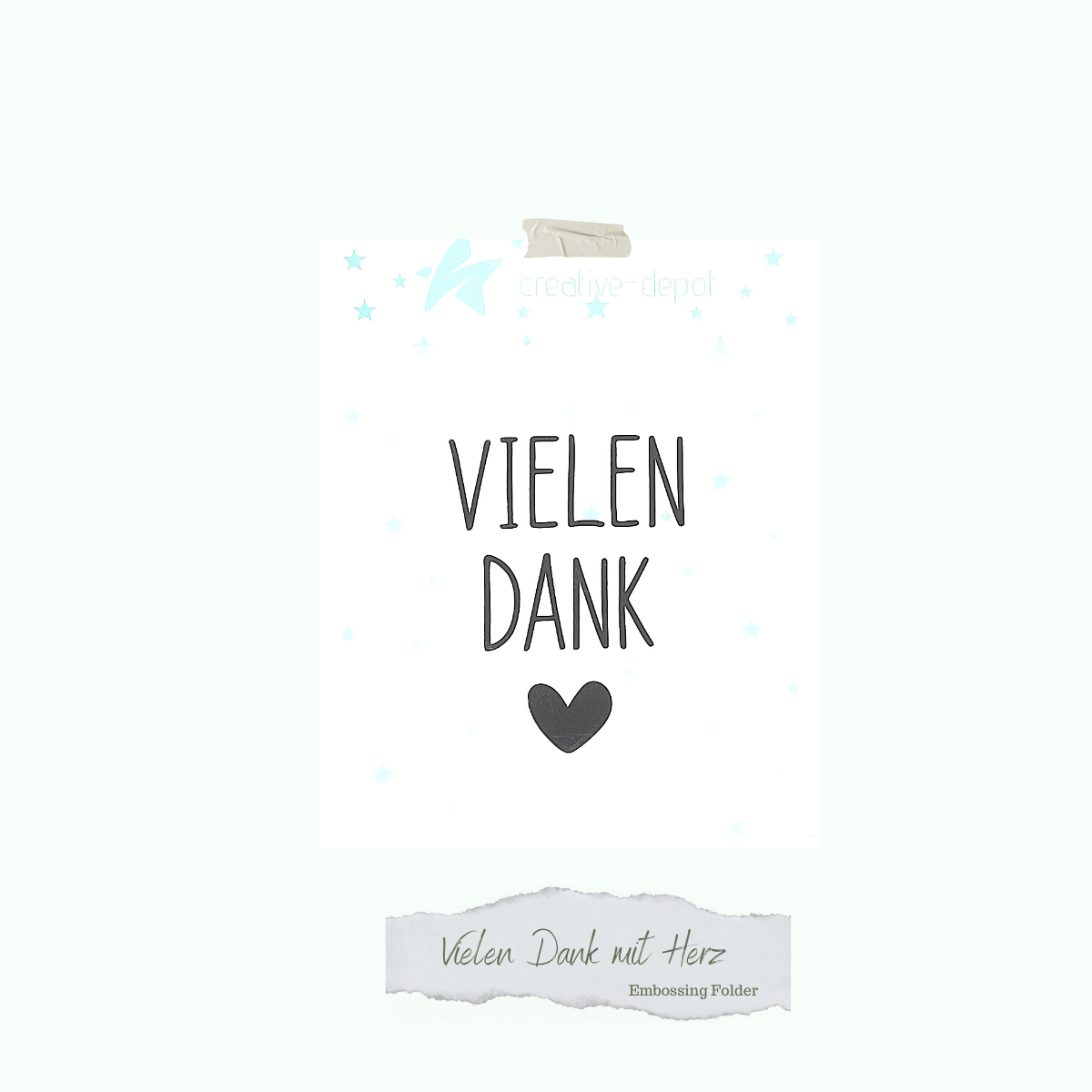 Vielen-Dank-mit-Herz Carpeta Gofrado - Gracias con Corazón - 15 x 15 cm