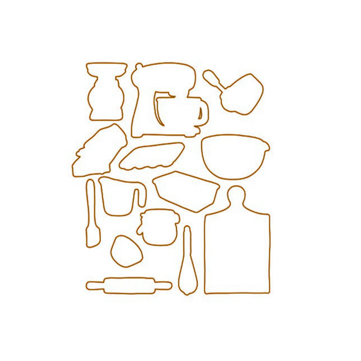 Die - Rezepte kreieren - Utensilien - Outline
