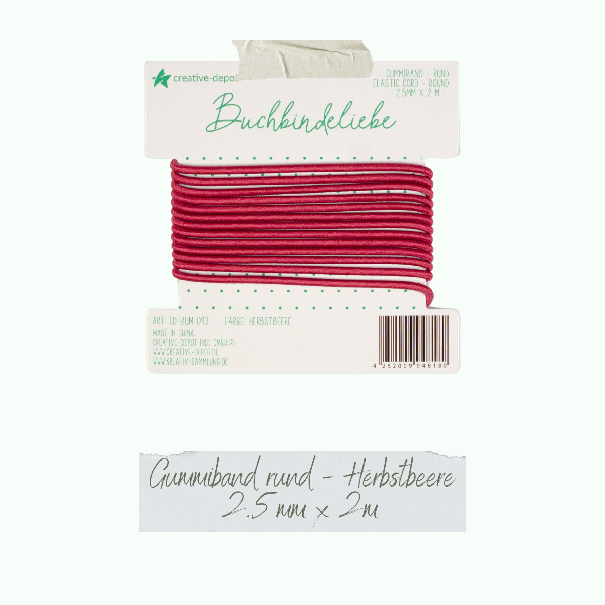 Gummiband - Herbstbeere - rund - Buchbindeliebe Gummiband - Herbstbeere - rund - Buchbindeliebe