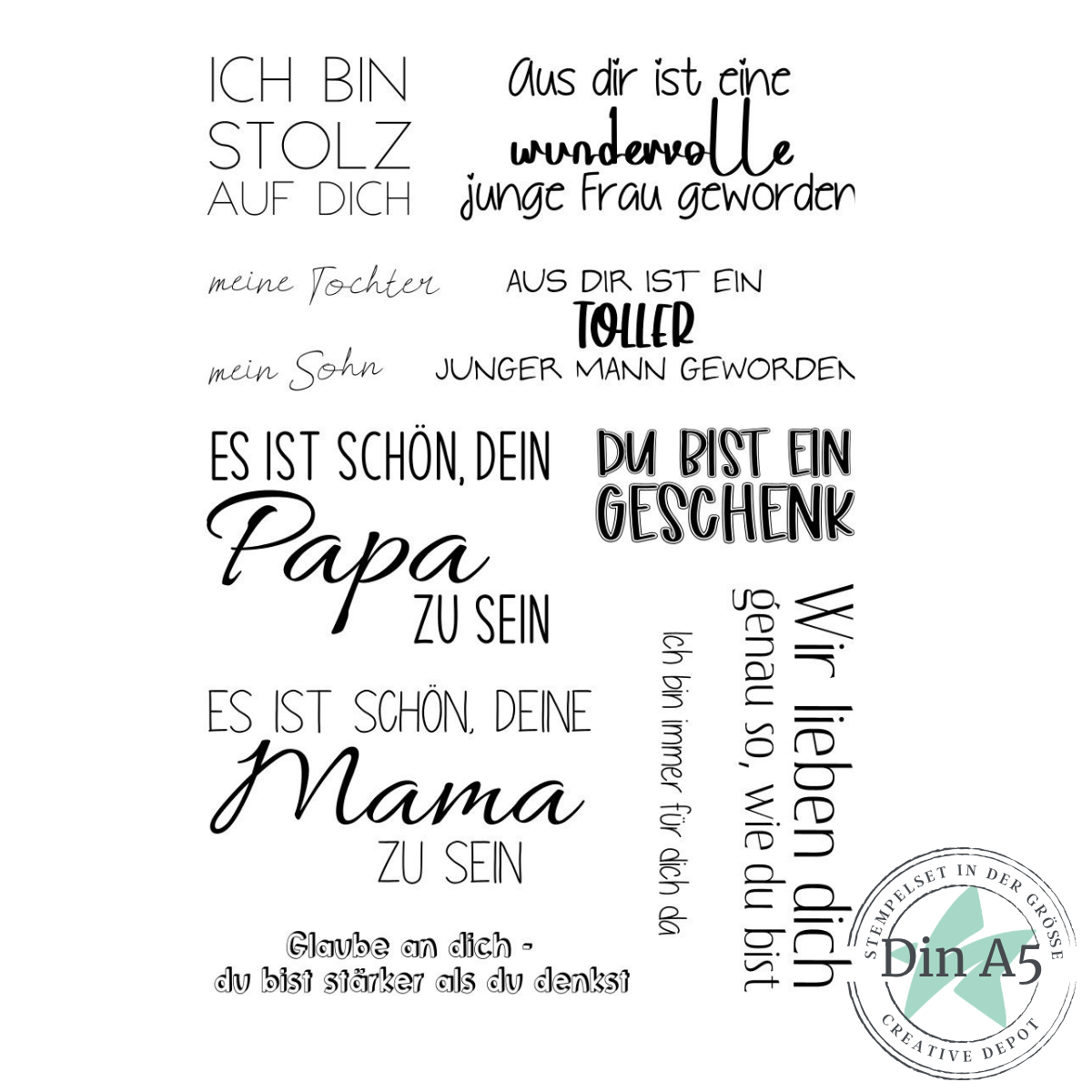 Stempelset - Ich bin stolz auf dich