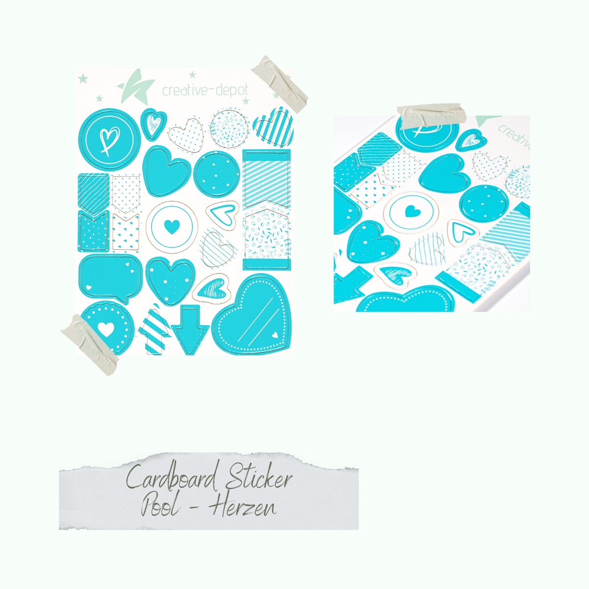 Chipboard Sticker - Pool - Herzen