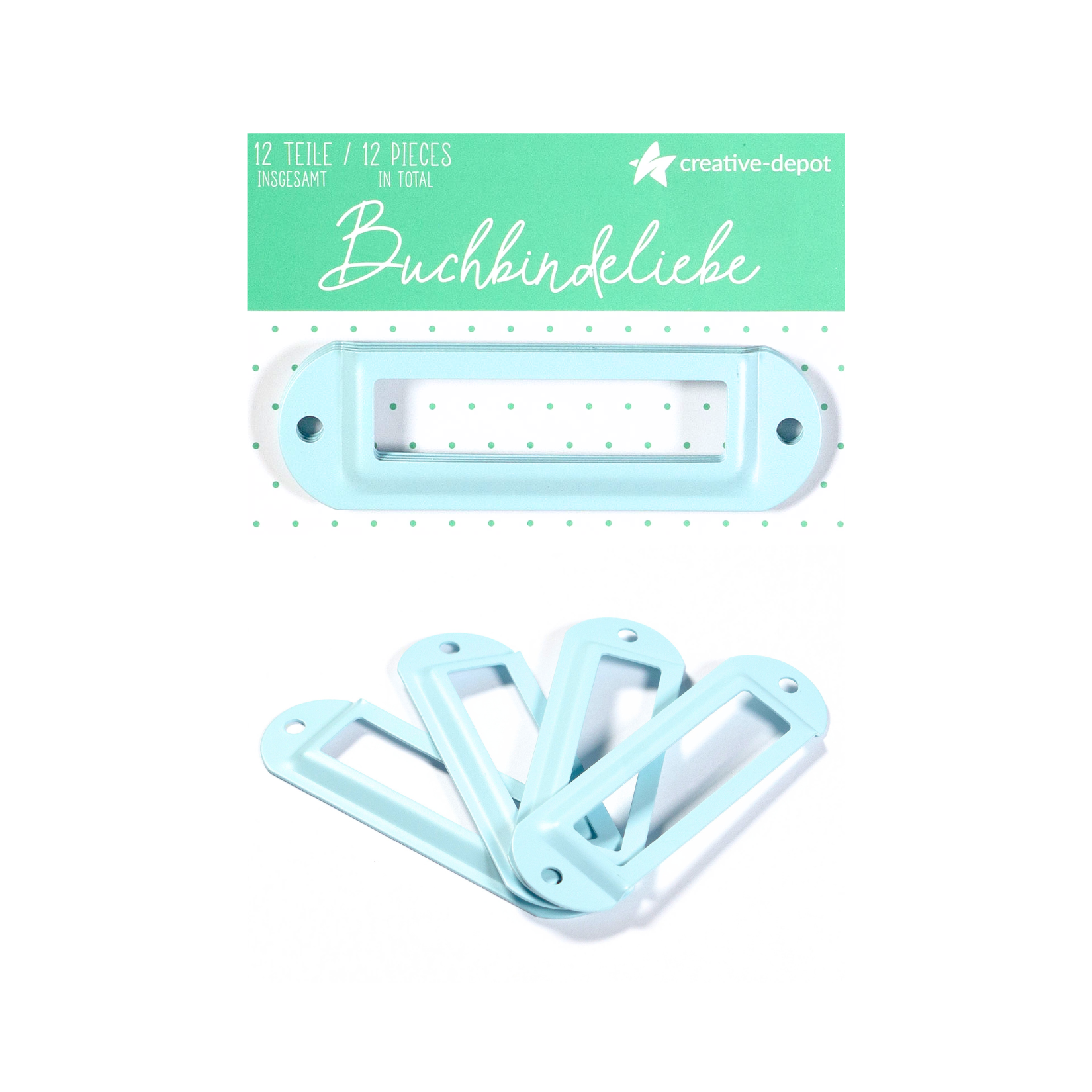 Etikettenhalter - Vintage Hellblau - Matt - Buchbindeliebe