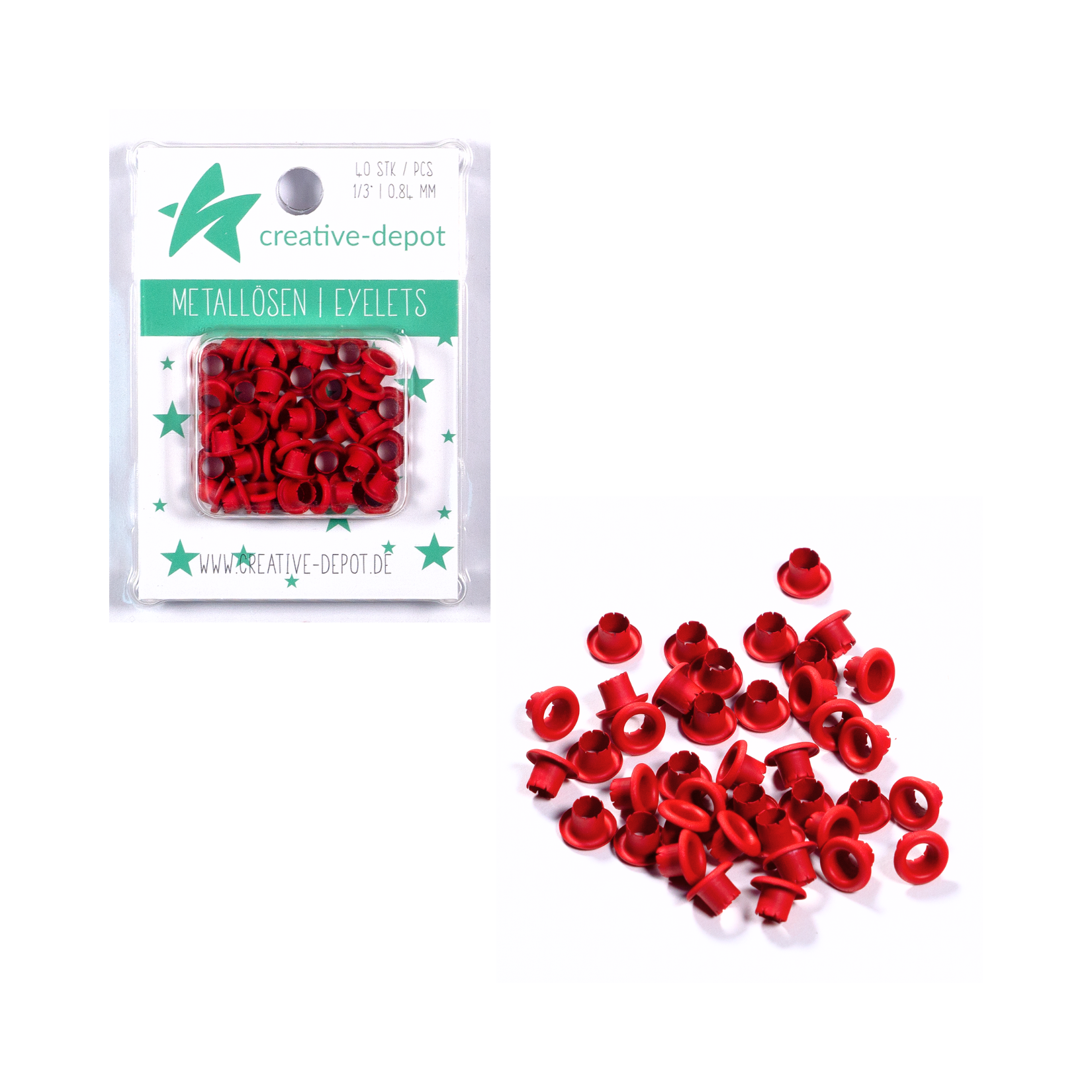 Eyelets - Weihnachtsrot - Matt - 8 mm