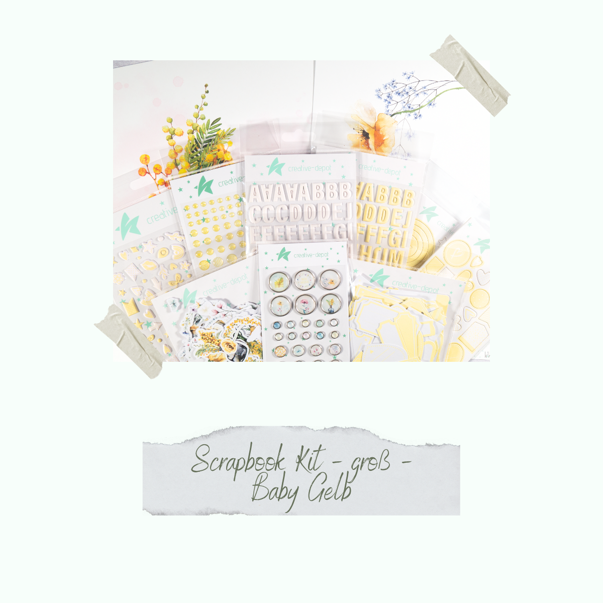 Scrapbook-Kit-gross-Baby-Gelb Scrapbook Kit - groß - Baby Gelb - Layoutliebe