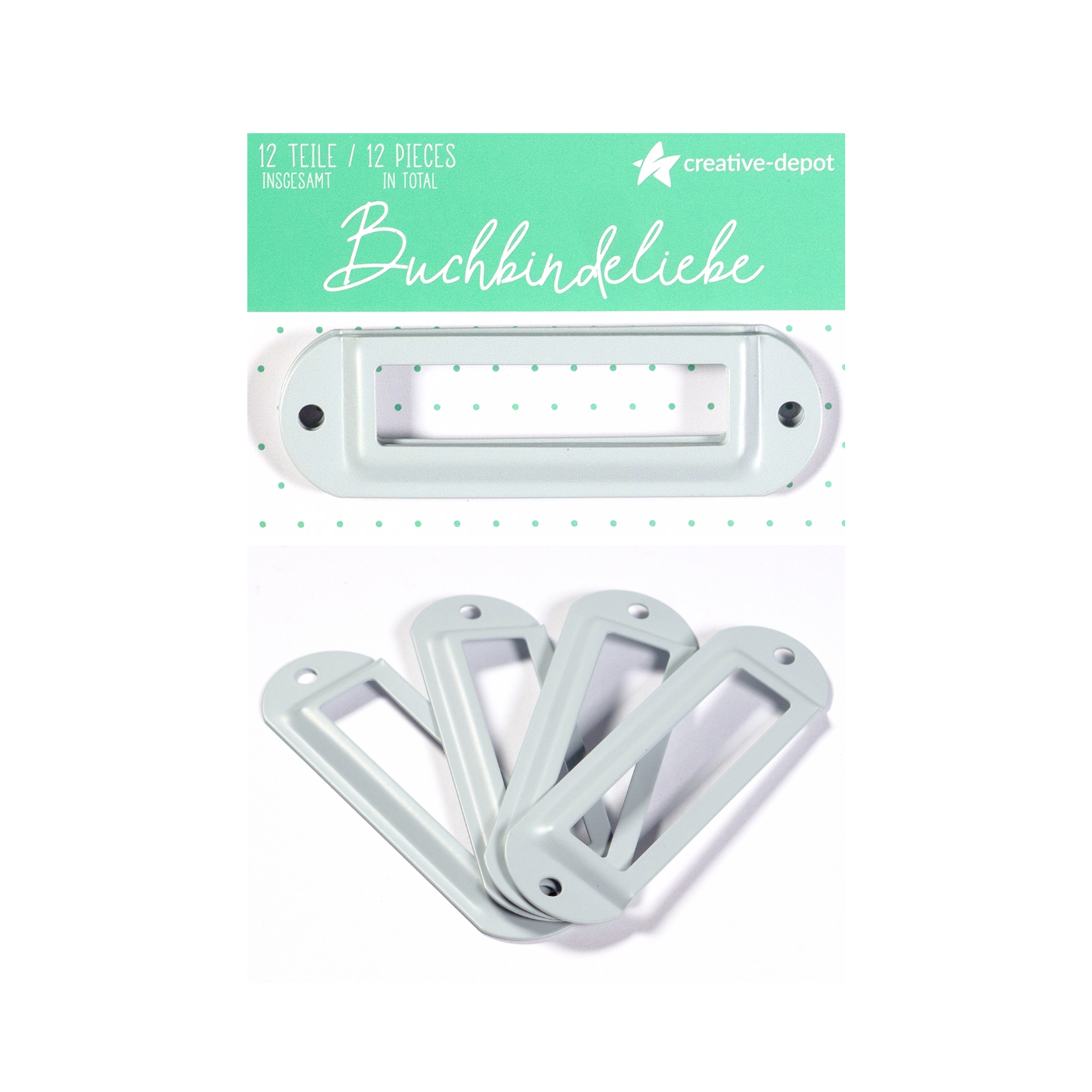 Etikettenhalter - Hellgrau - Matt - Buchbindeliebe