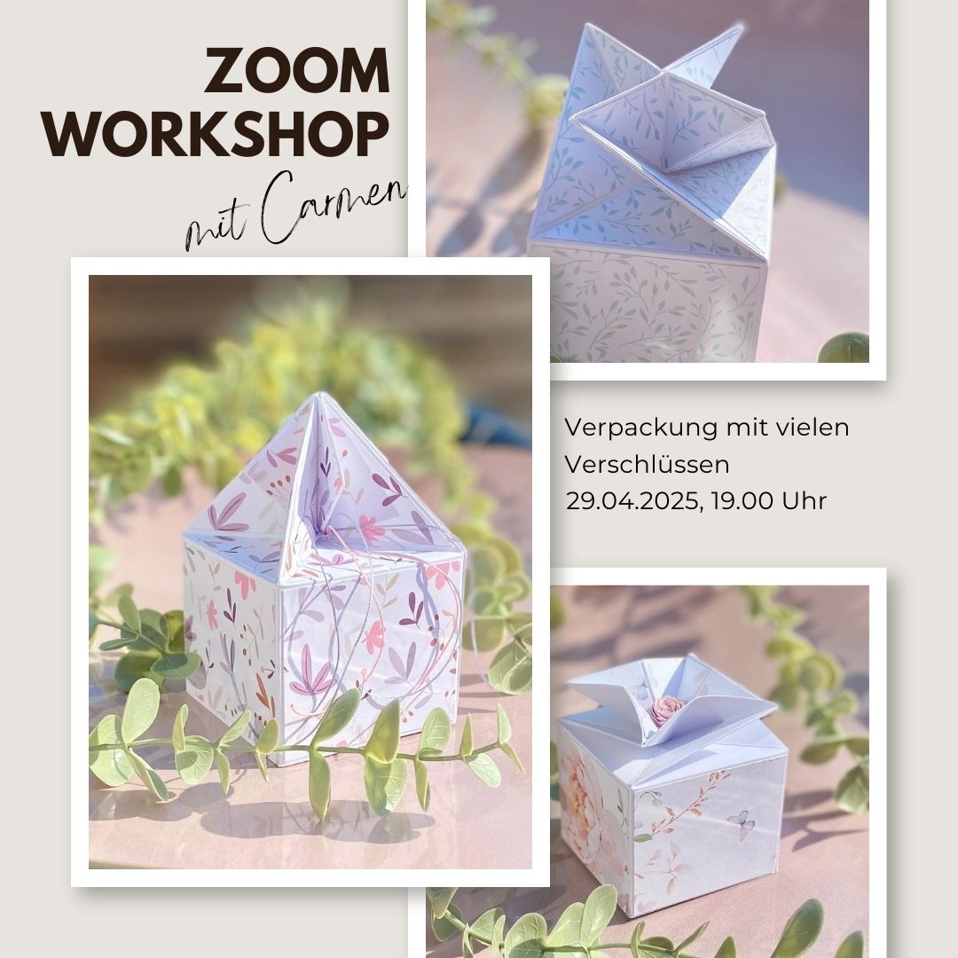 ZOOM Workshop Verpackungen mit vielen Verschlüssen, 29.04.2025, 19.00 Uhr