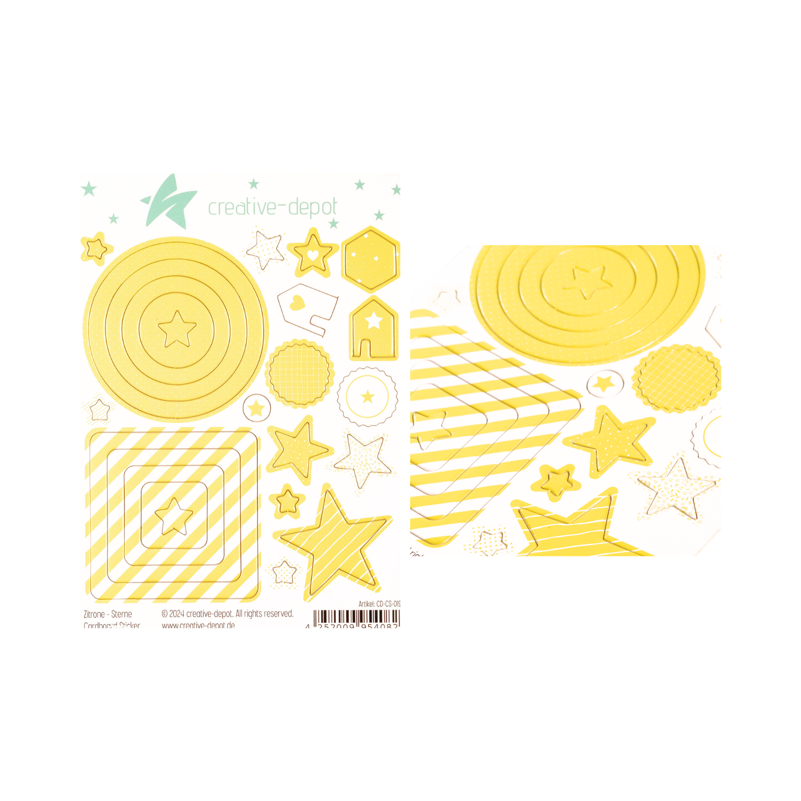 Chipboard Sticker - Zitrone - Sterne