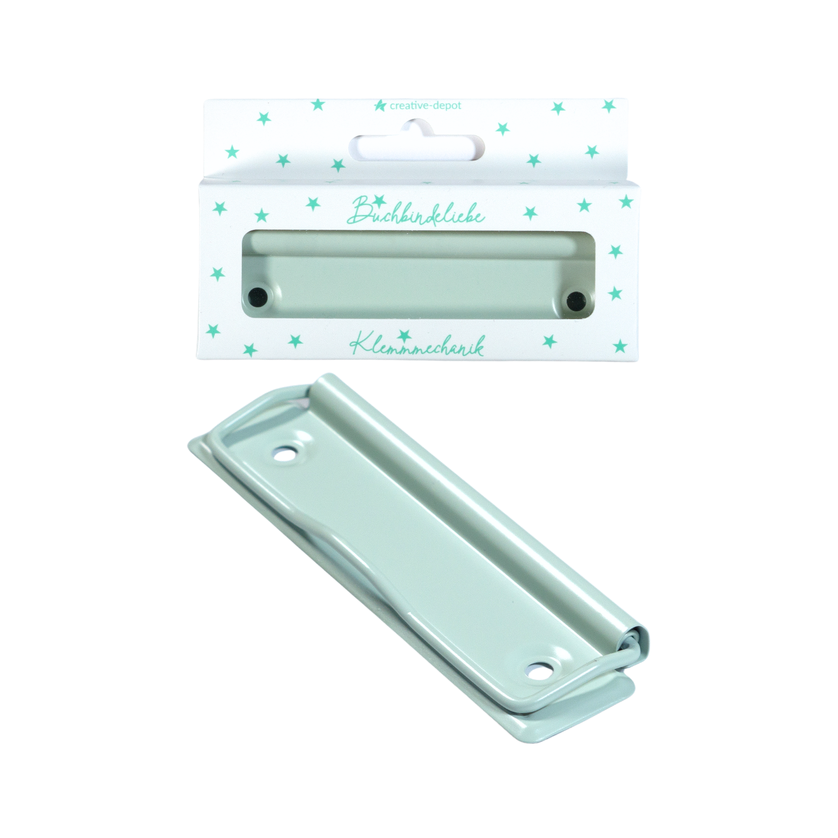 Klemmmechaniken - Babymint - Matt - Buchbindeliebe - 3 Stück inkl. Nieten