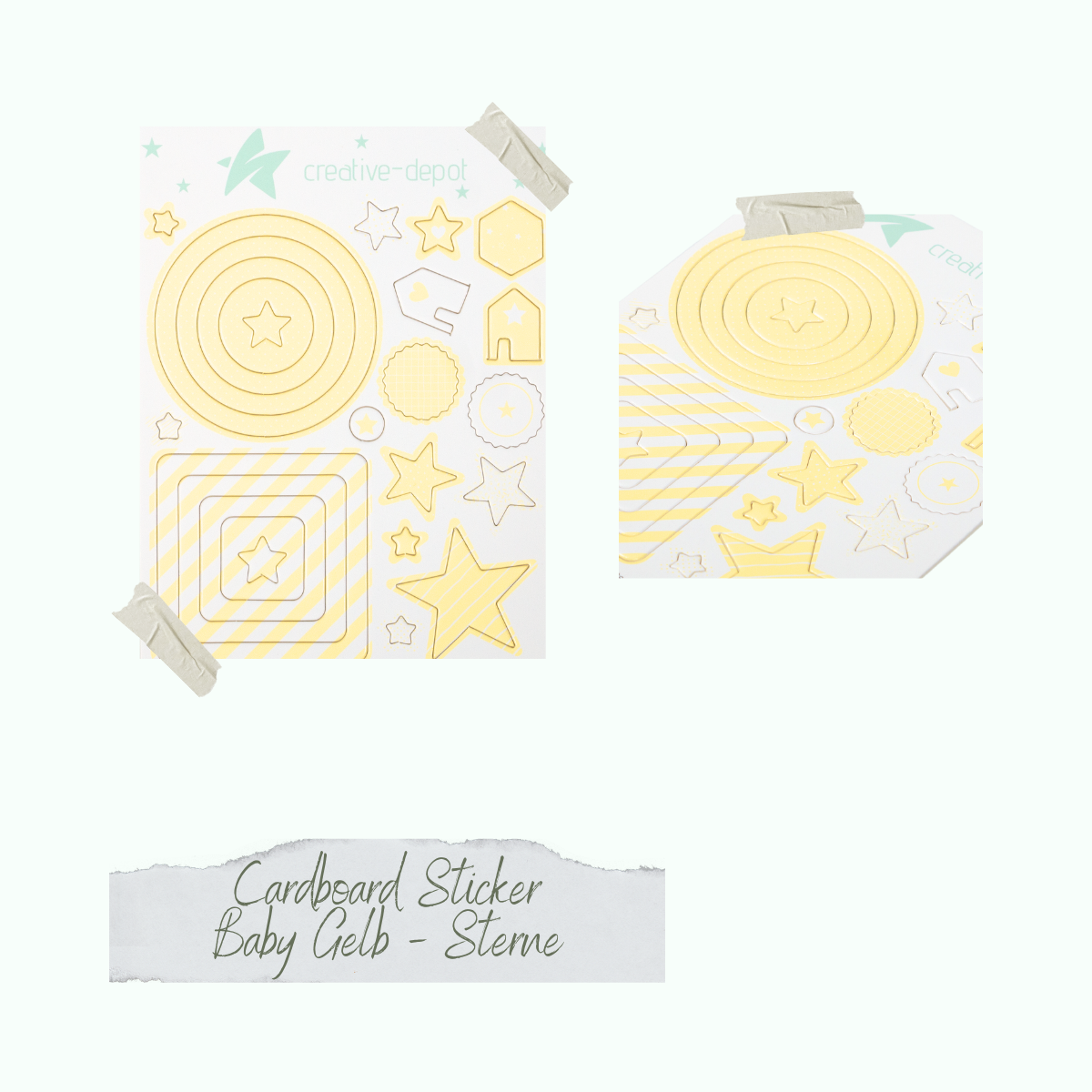 CD-CS-013_Baby-Gelb-Sterne-Cardboard-Sticker Cardboard Sticker - Babygelb - Sterne
