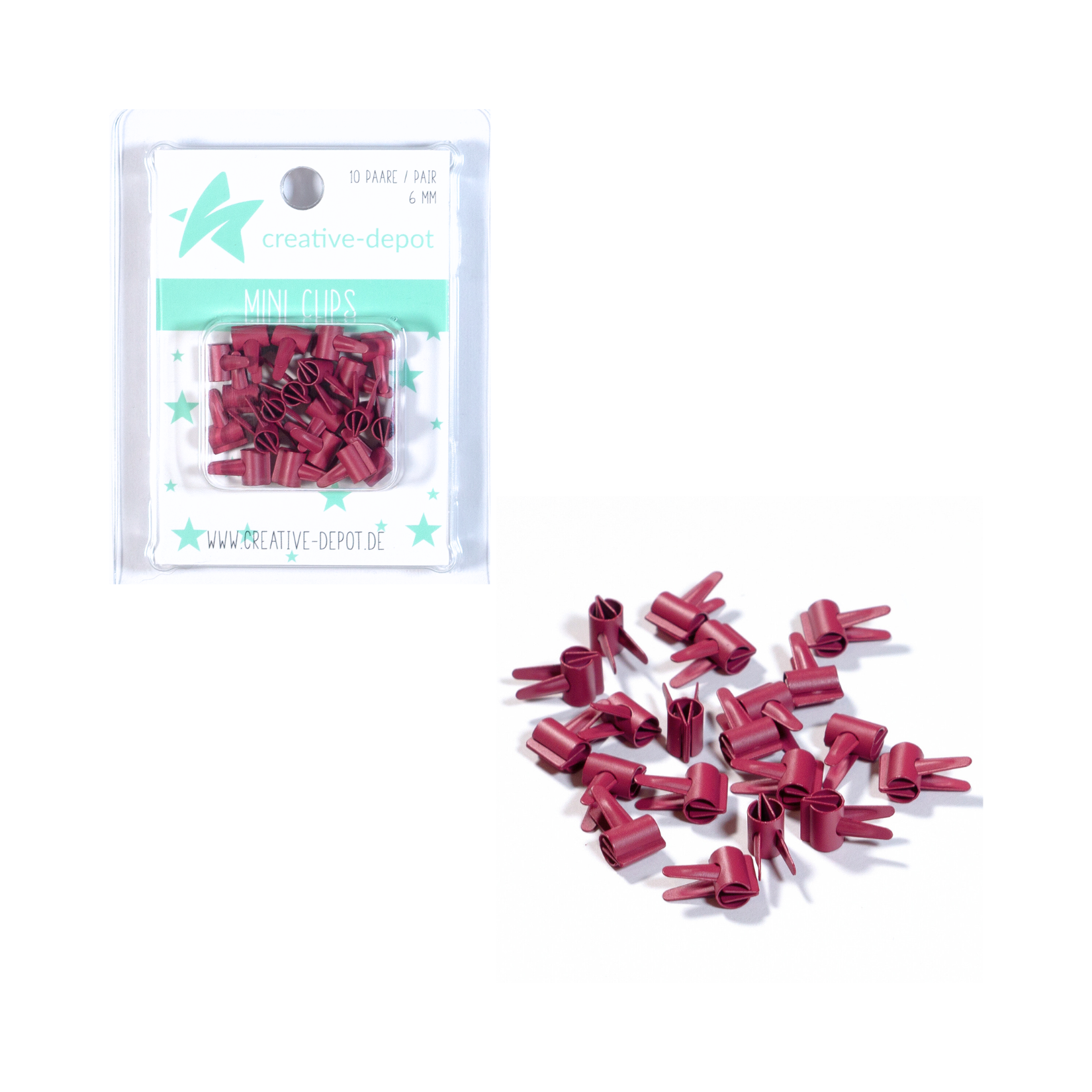 Mini Clip - Herbstbeere - Matt - 20 Stück