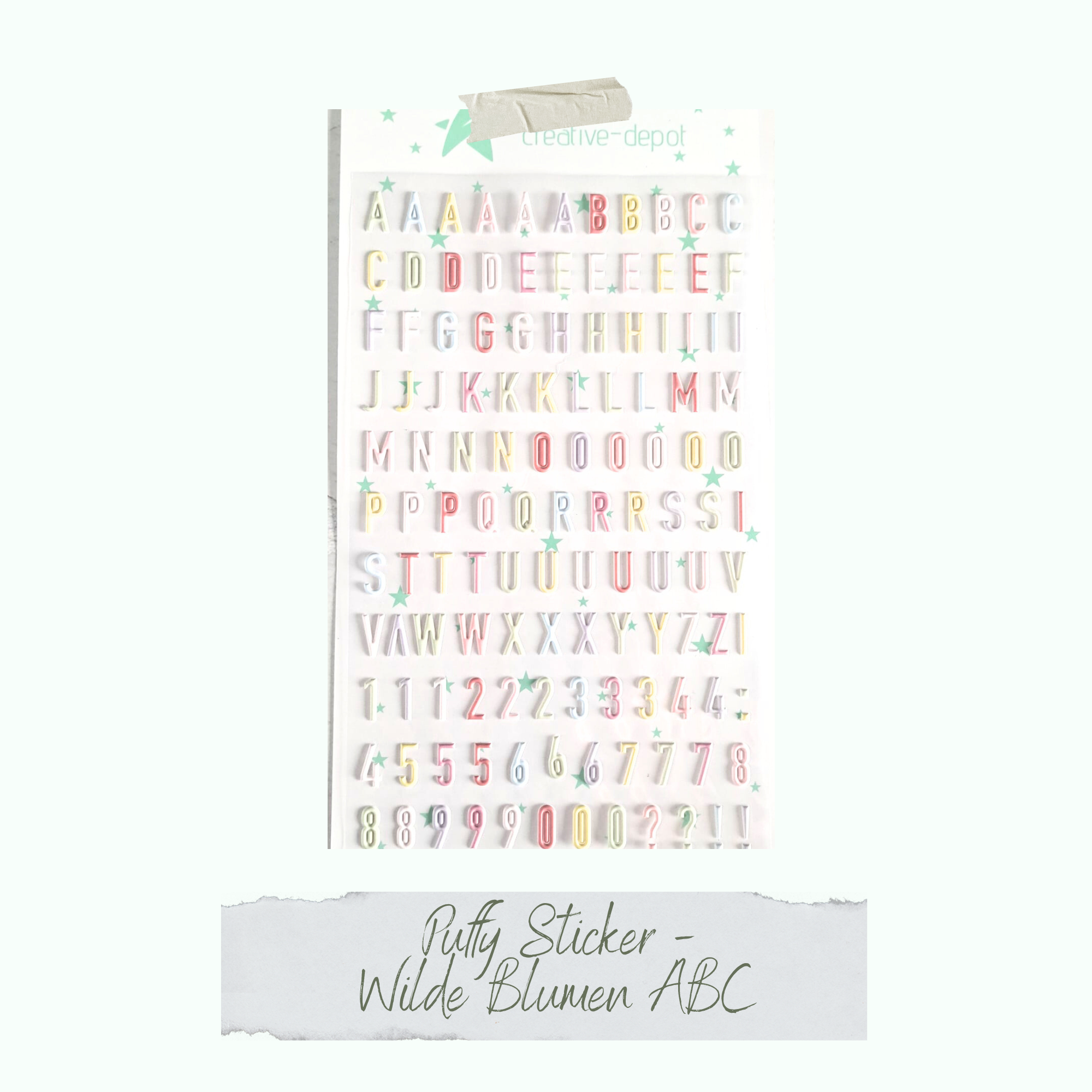 CD-PS-011FCXbg8oHSwXG6 Puffy Sticker - Wilde Blumen ABC
