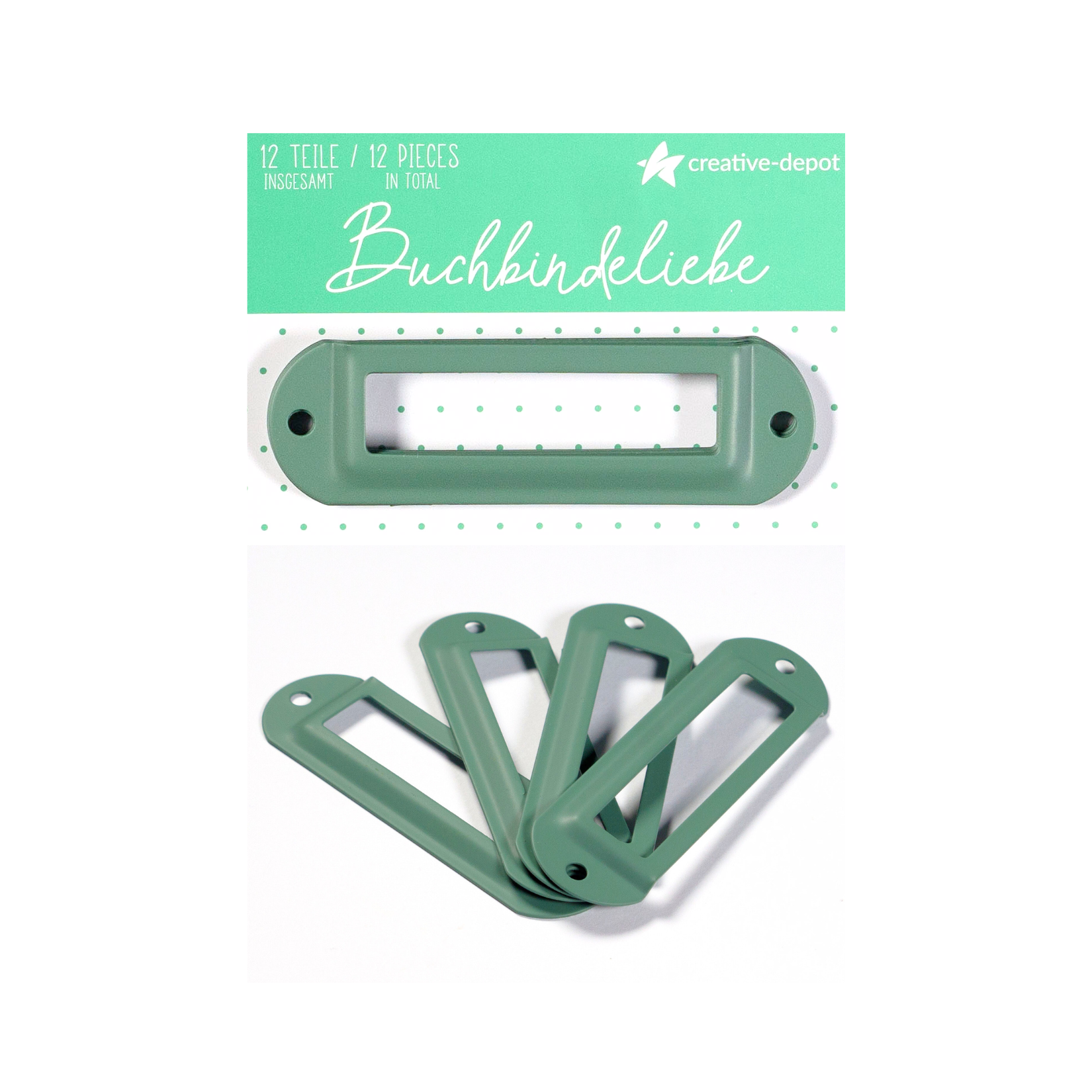 Etikettenhalter - Moos - Matt - Buchbindeliebe