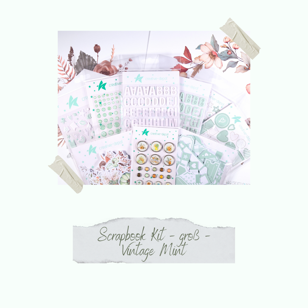 Scrapbook Kit - groß - Vintage Mint - Layoutliebe Scrapbook Kit - groß - Vintage Mint - Layoutliebe