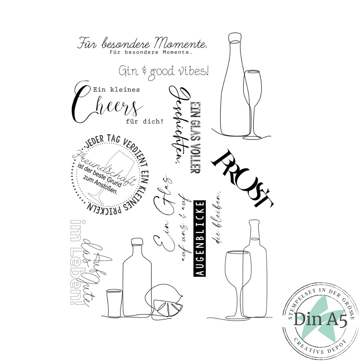 Stempelset - Cheers - Auf das Gute im Leben