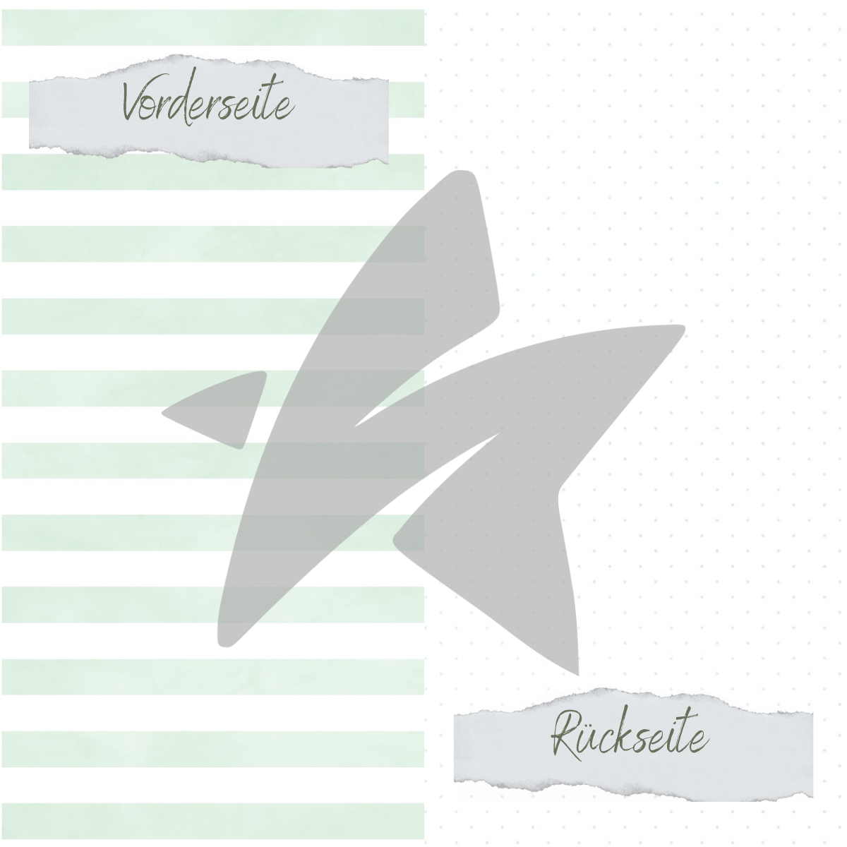 CD-BP-063 Papel de diseño - Basic - Babymint - Gepunktet + Breite Streifen - Impreso por las dos caras