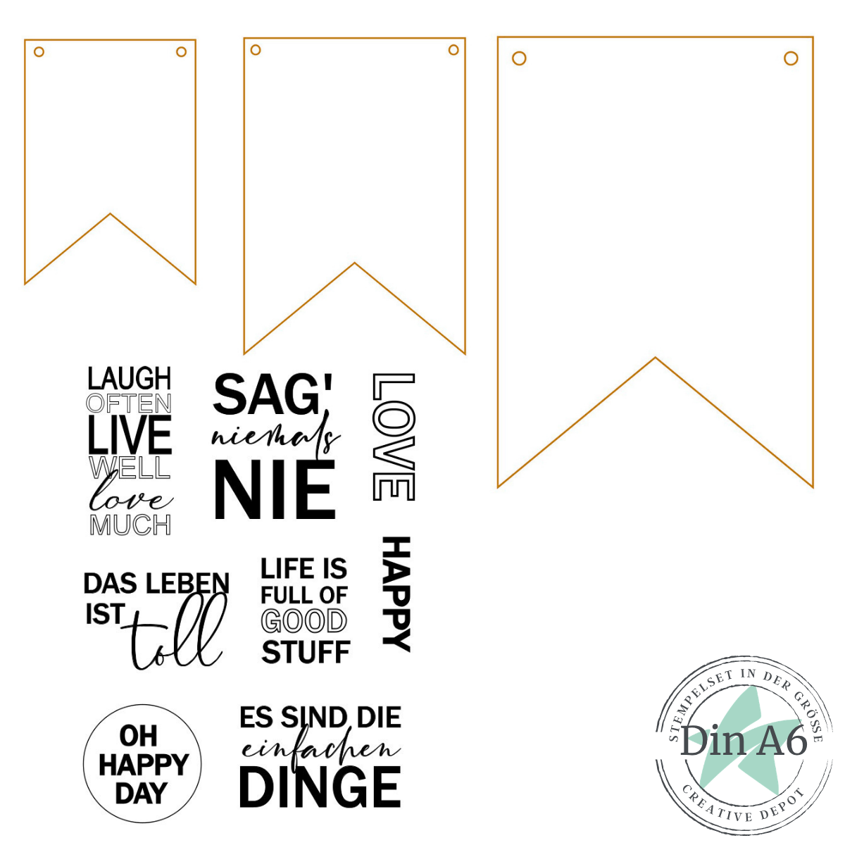 Bundle - Wimpel - Fähnchen & Sag niemals nie