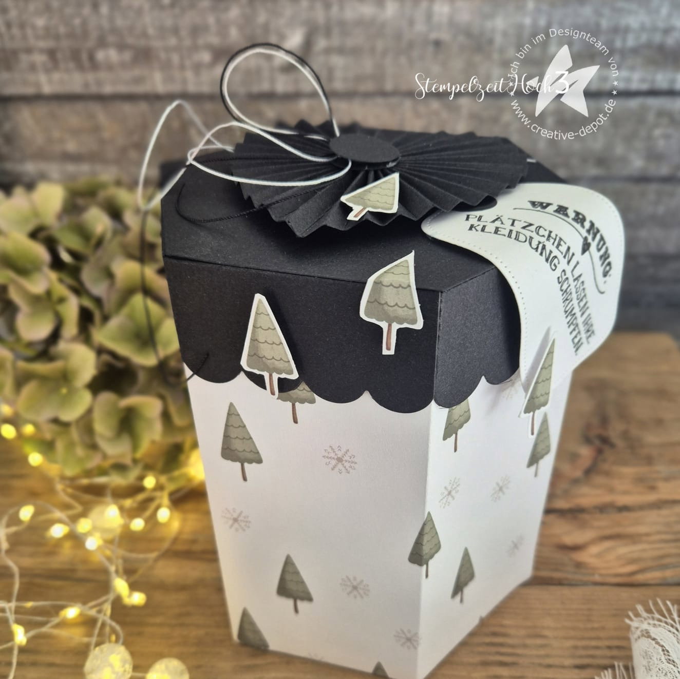Designpapier - Niedliche Tannenbäume - Doppelseitig bedruckt